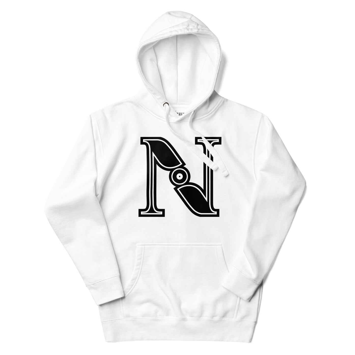 Black and White Letter N Hoodies