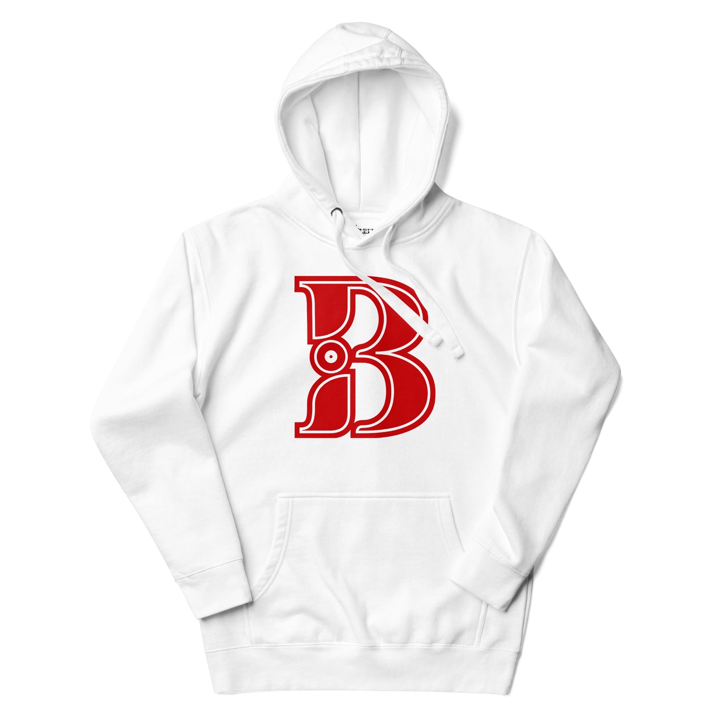 Red and White Letter B Hoodie