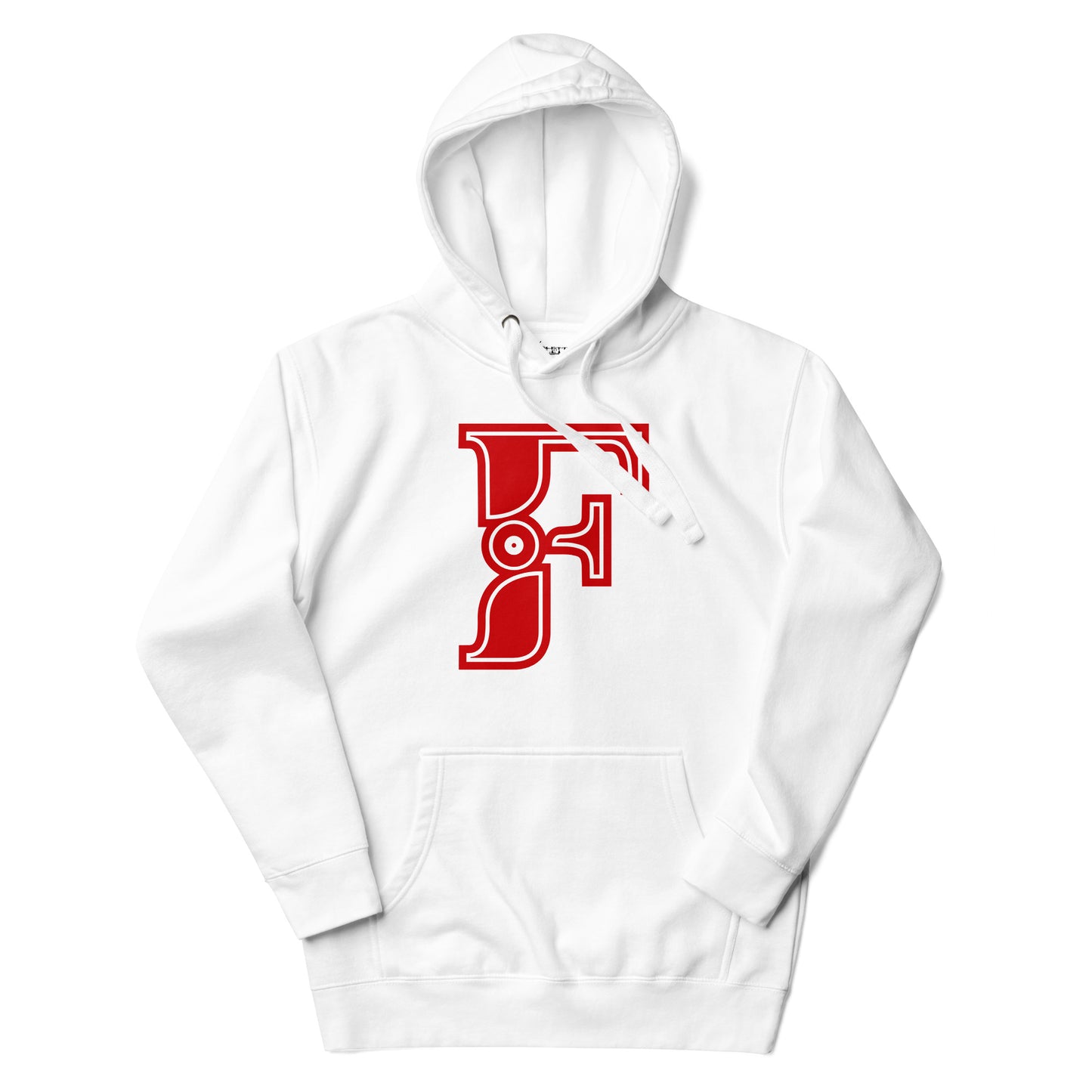 Red and White Letter F Hoodie