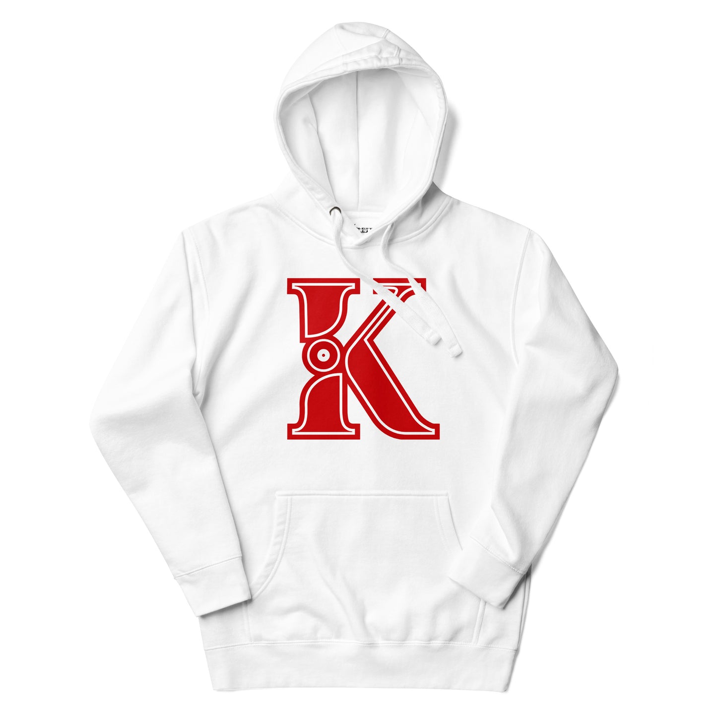 Red and White Letter K Hoodie