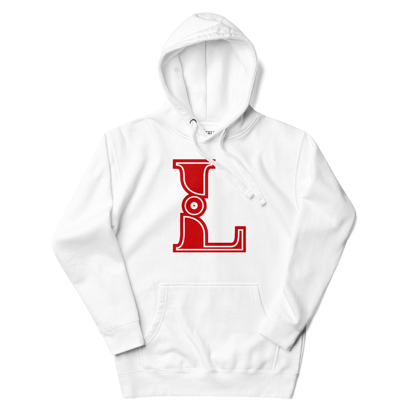 Red and White Letter L Hoodie