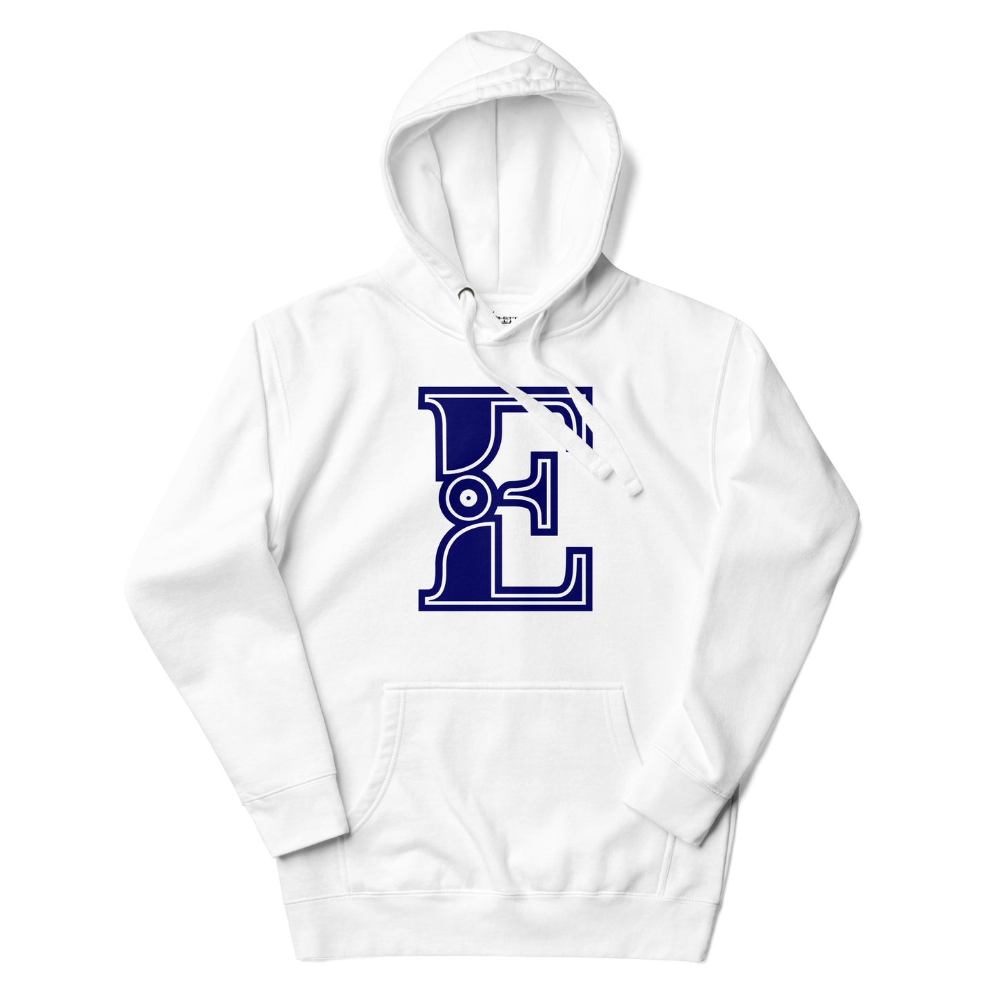 Blue and White Letter E Hoodie