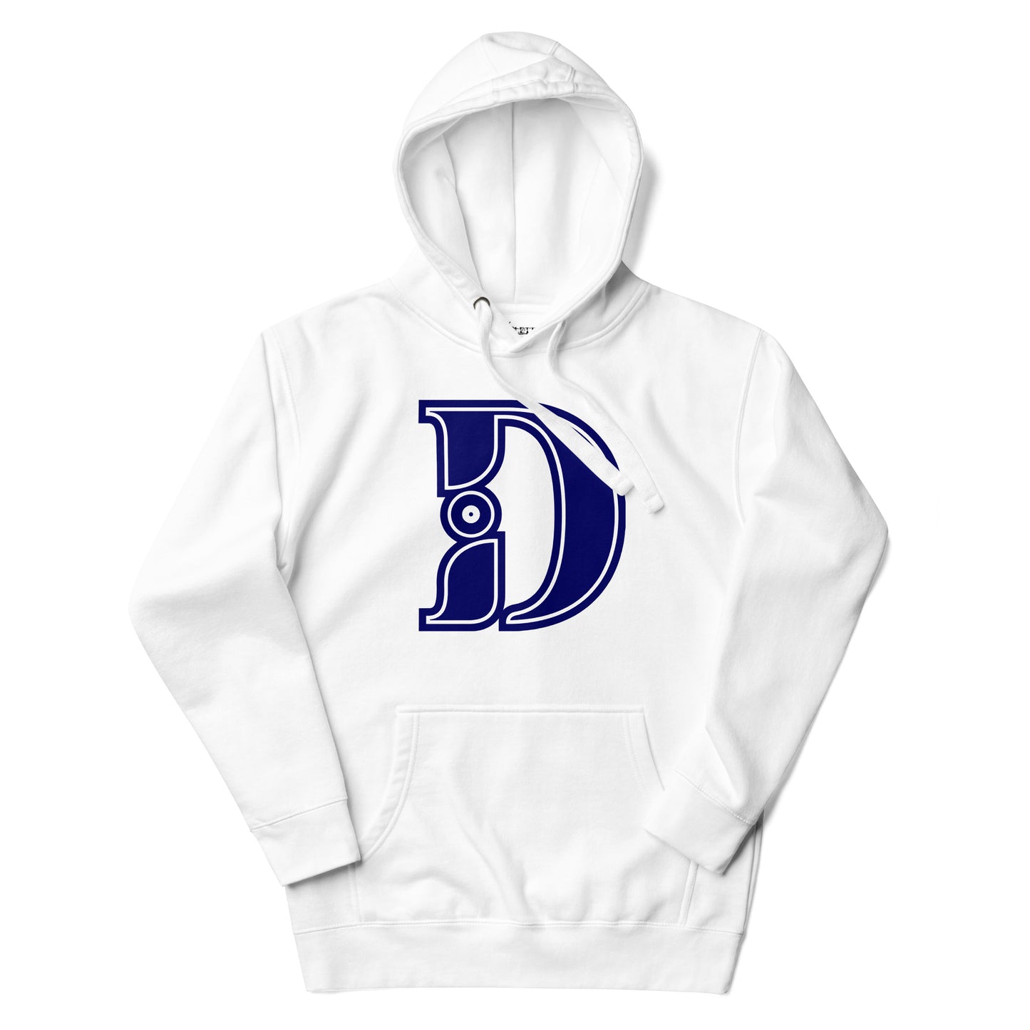 Blue and White Letter D Hoodie