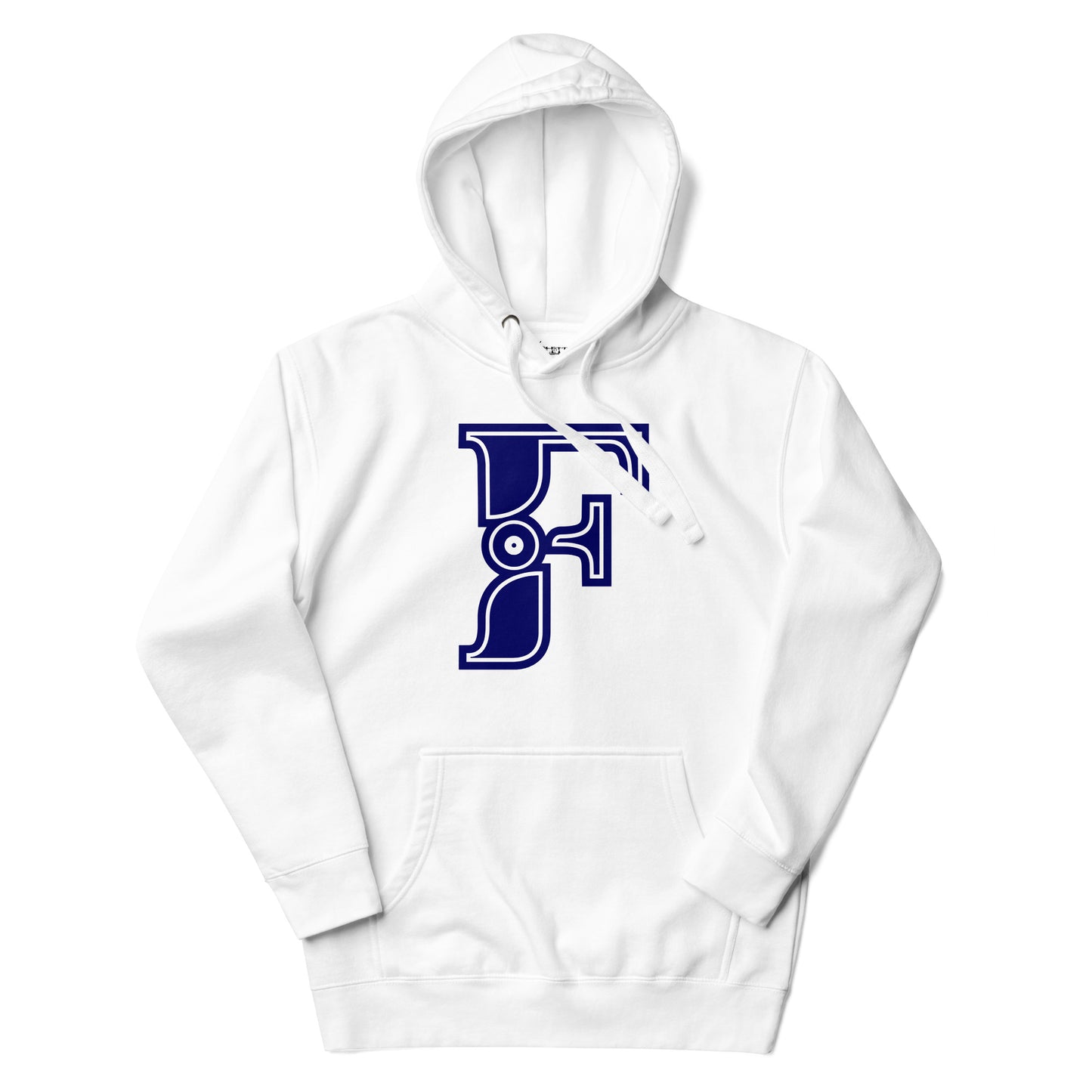 Blue and White Letter F Hoodie