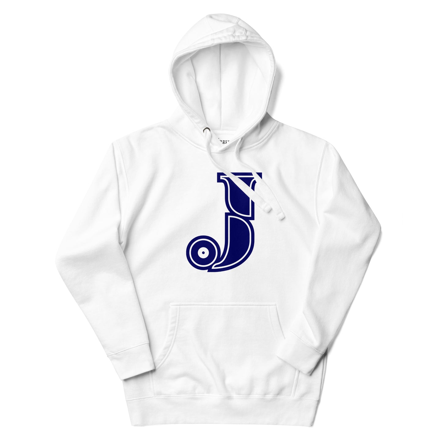 Blue and White Letter J Hoodie