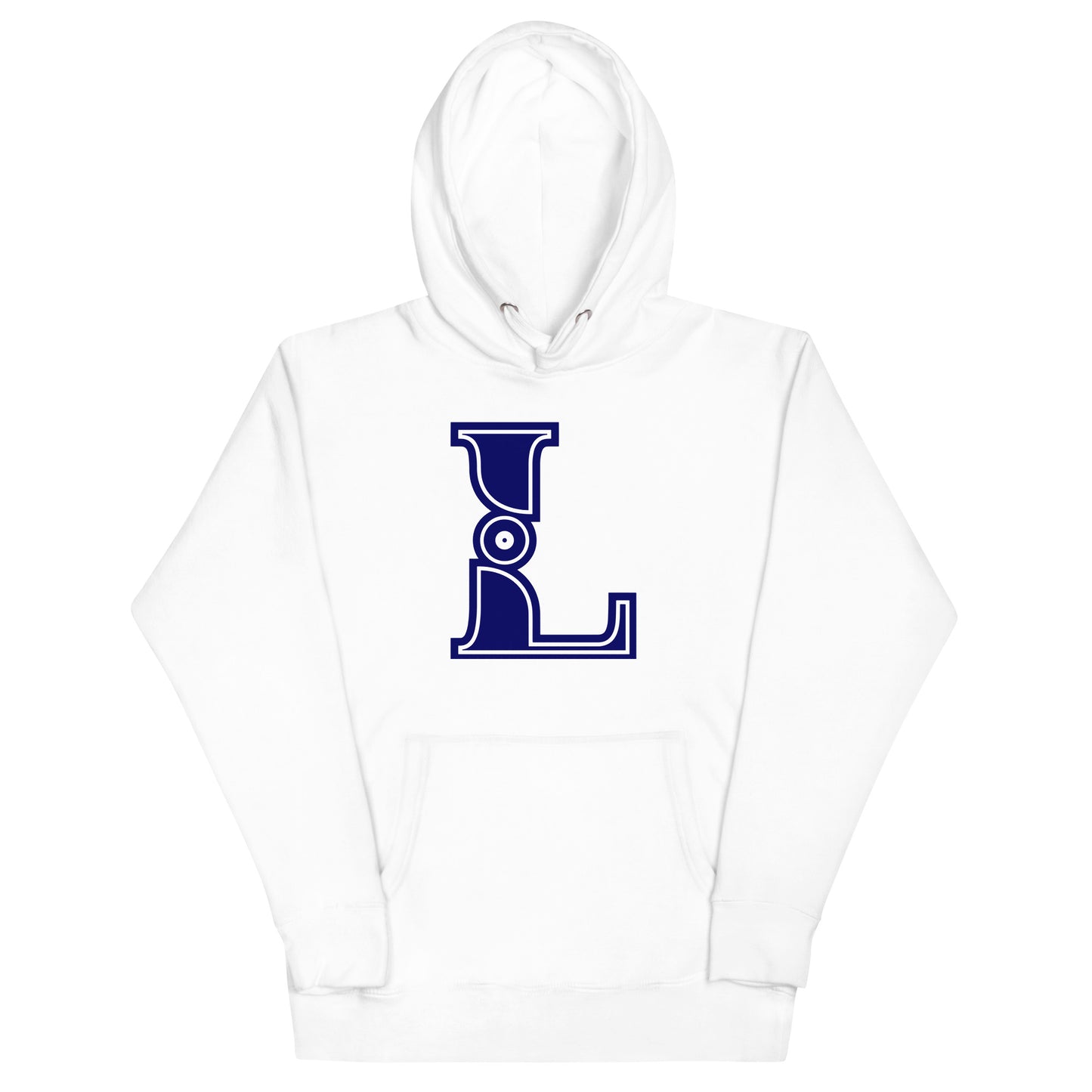 Blue and White Letter L Hoodie