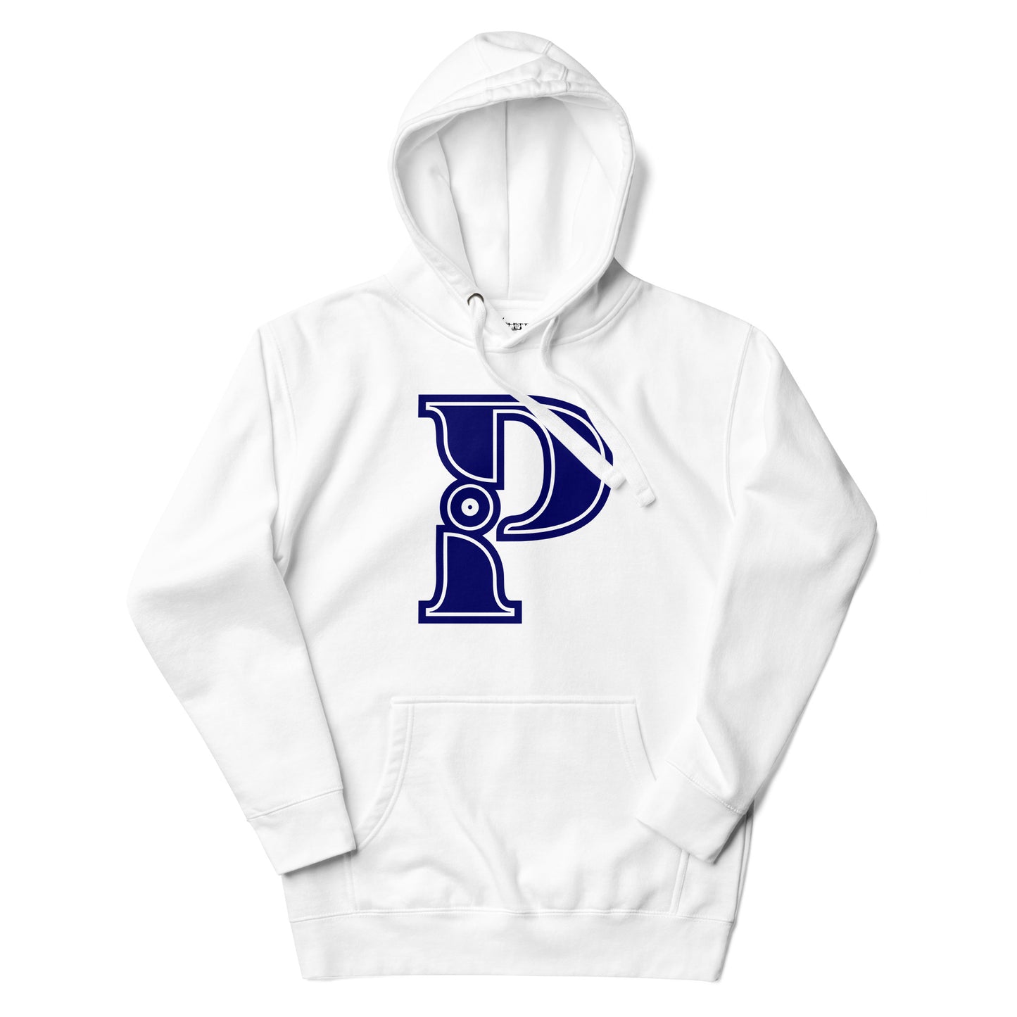 Blue and White Letter P Hoodie