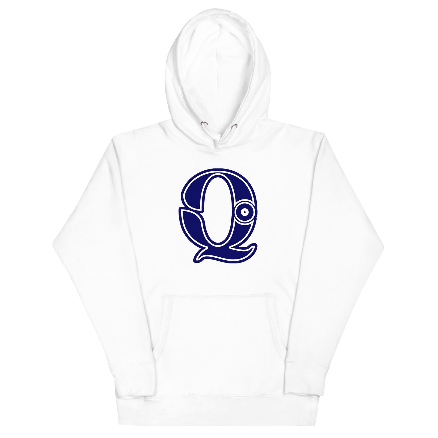 Blue and White Letter Q Hoodie