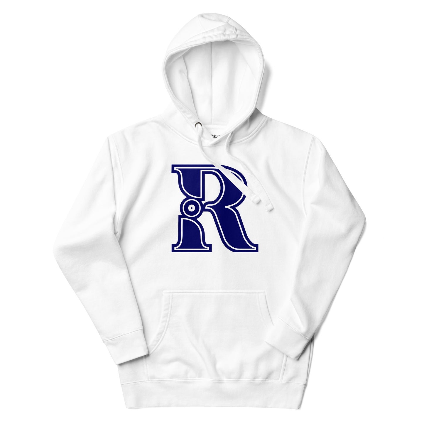 Blue and White Letter R Hoodie