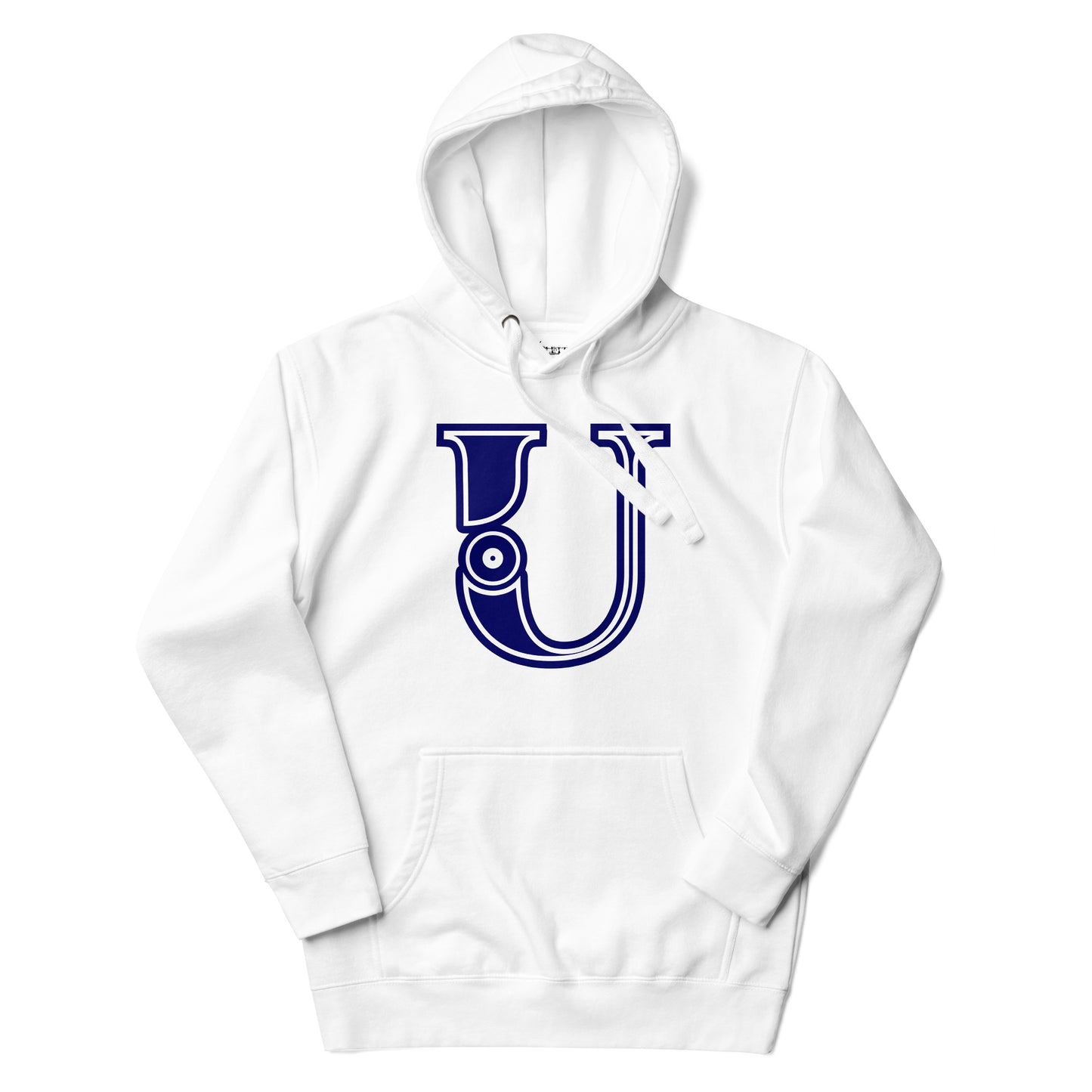 Blue and White Letter U Hoodie