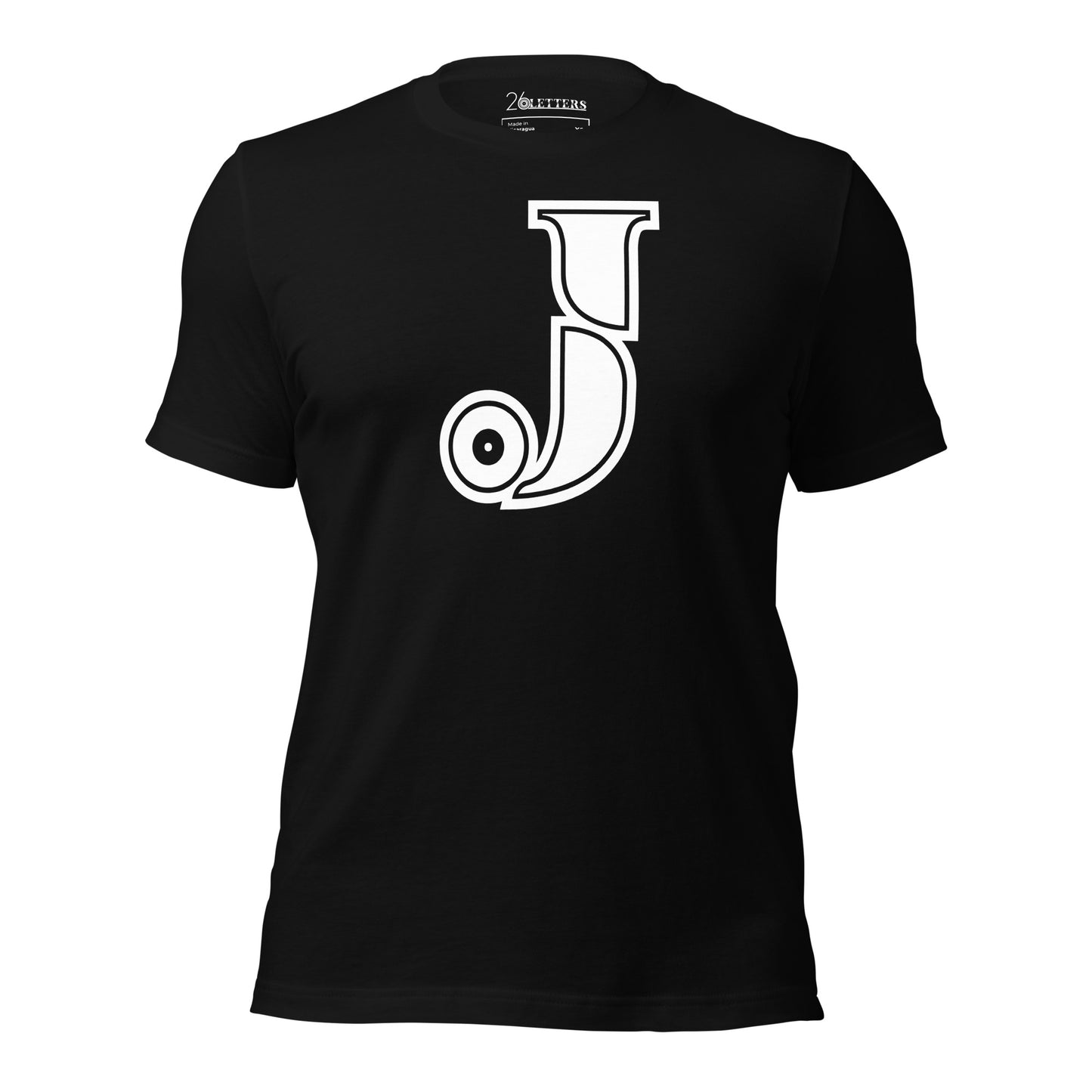 White and Black Letter J T-Shirt