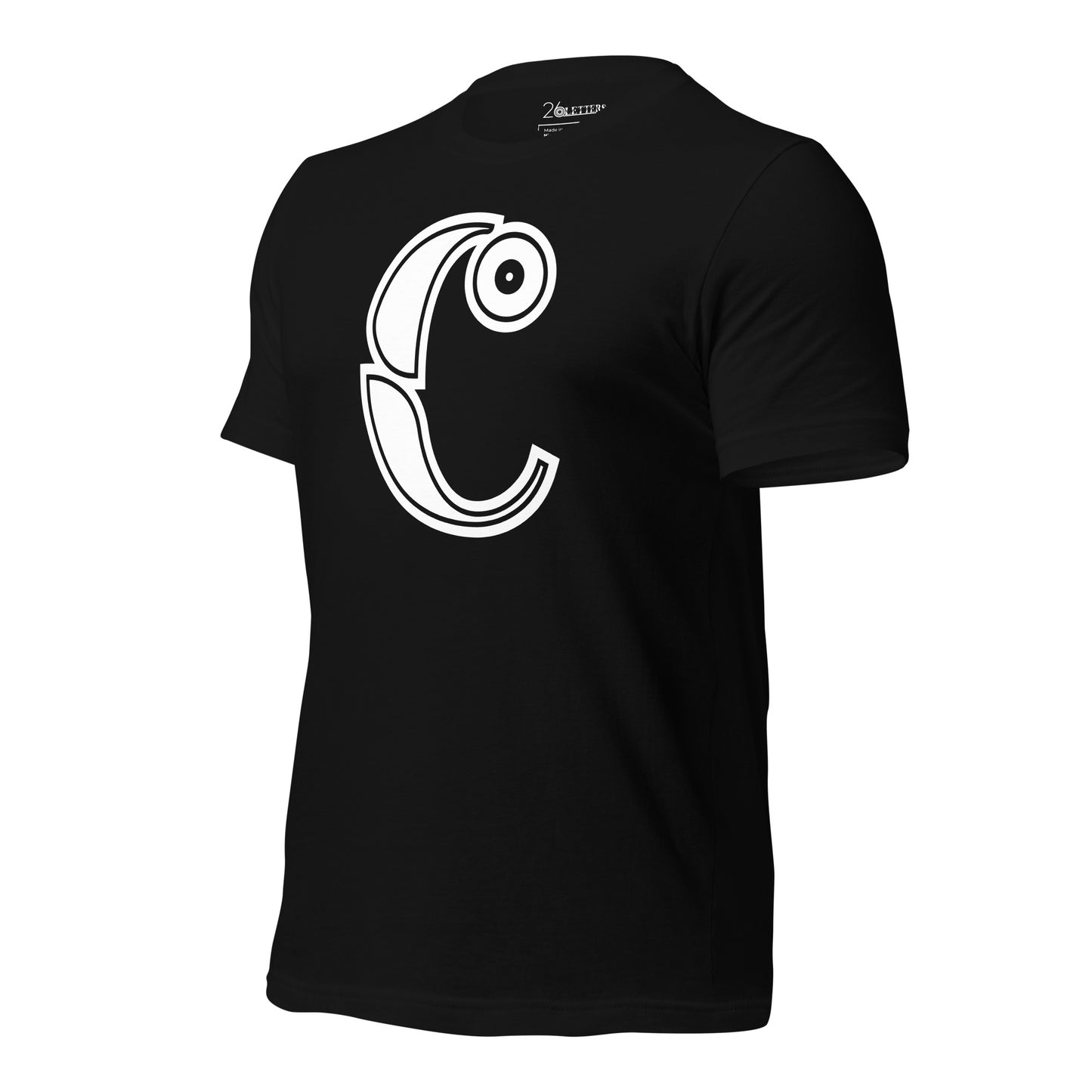 White and Black Letter C T-Shirt