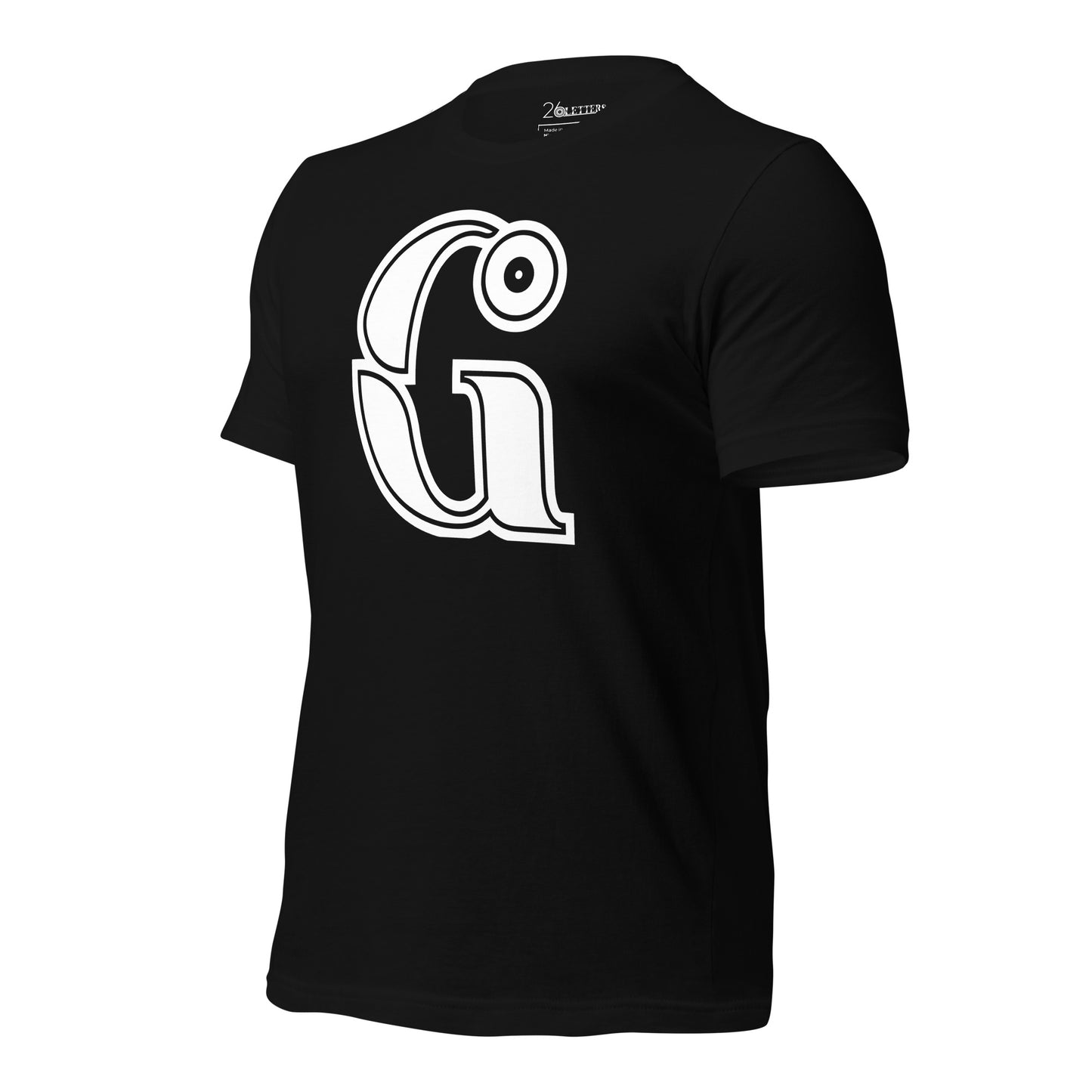 White and Black Letter G T-Shirt