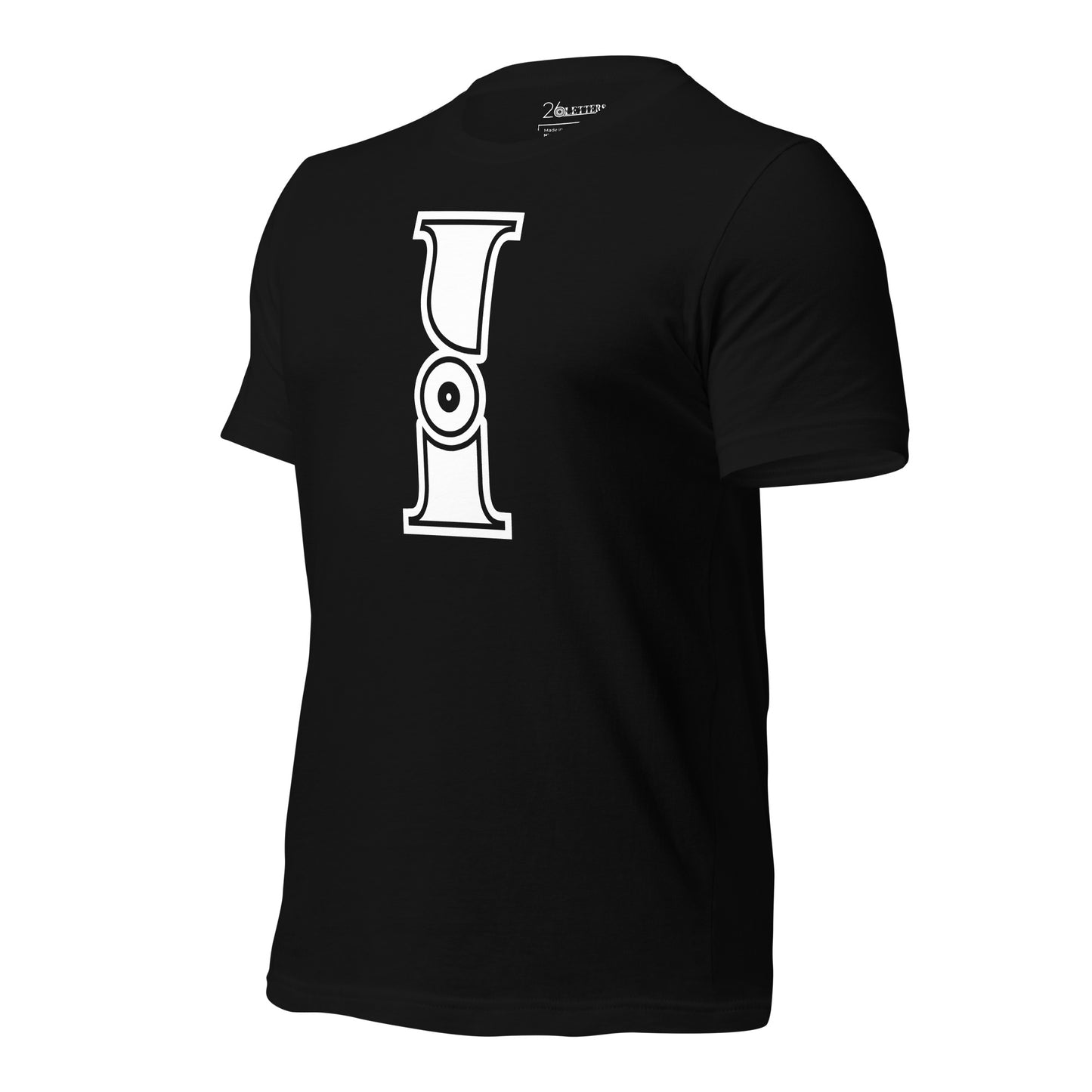 White and Black Letter I T-Shirt