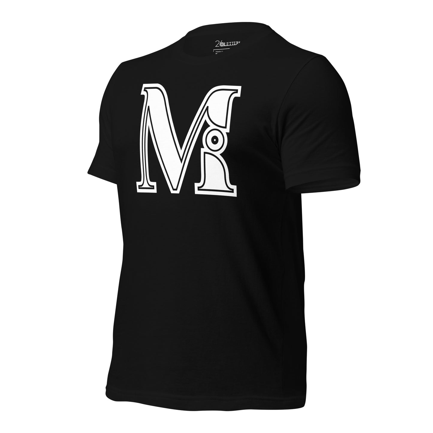 White and Black Letter M T-Shirt