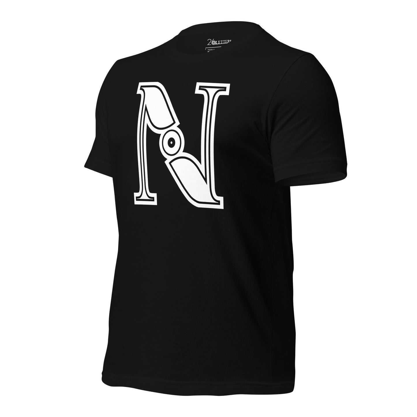 White and Black Letter N T-Shirt