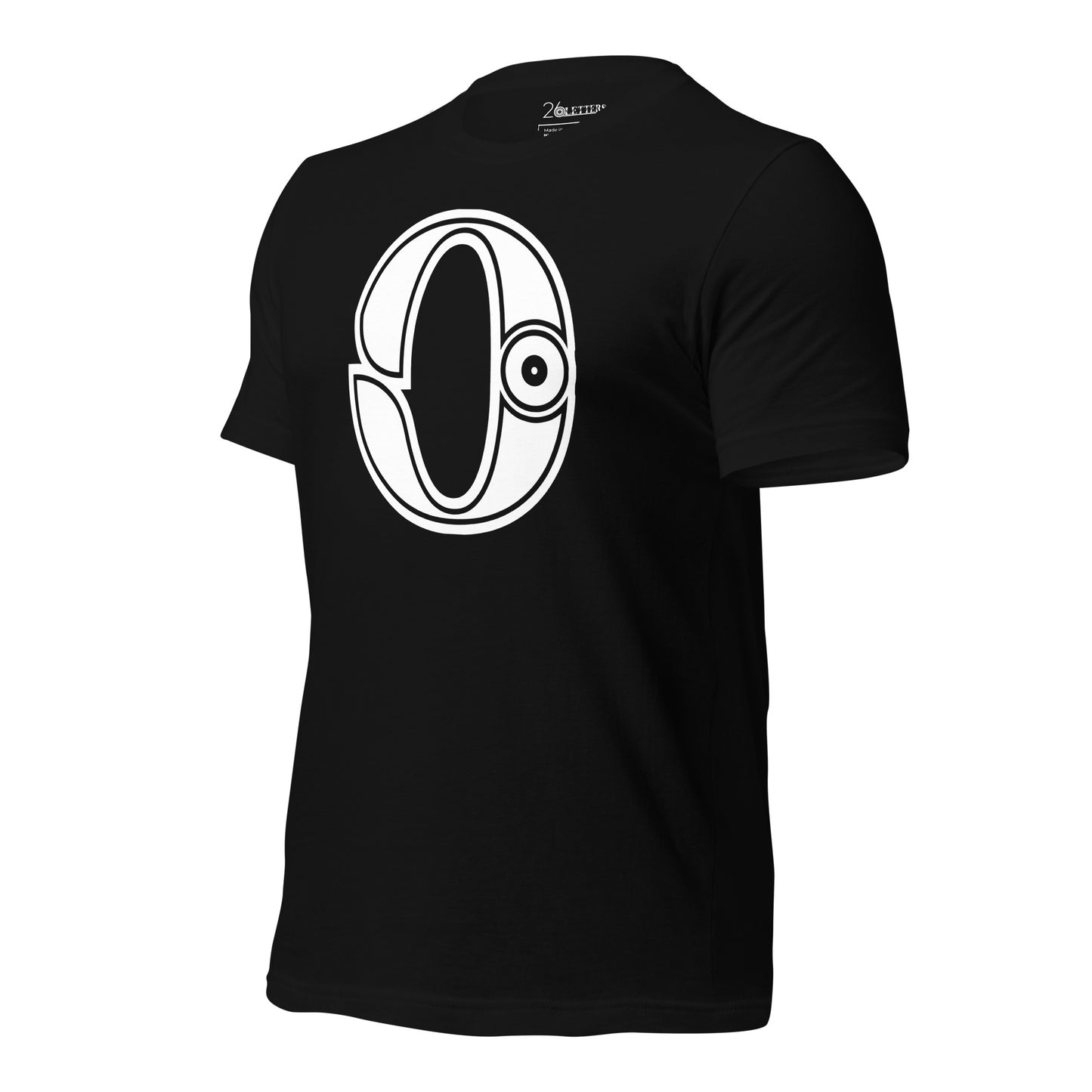 White and Black Letter O T-Shirt