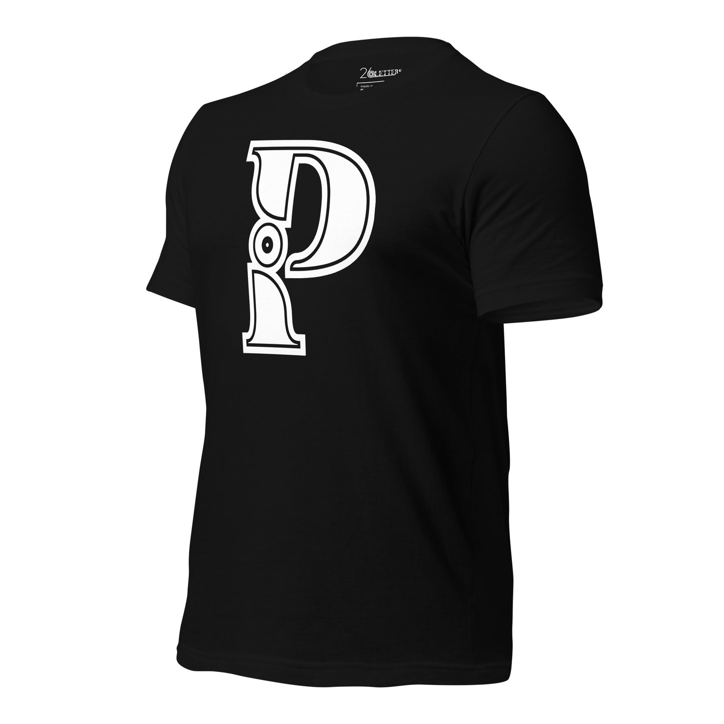 White and Black Letter P T-Shirt