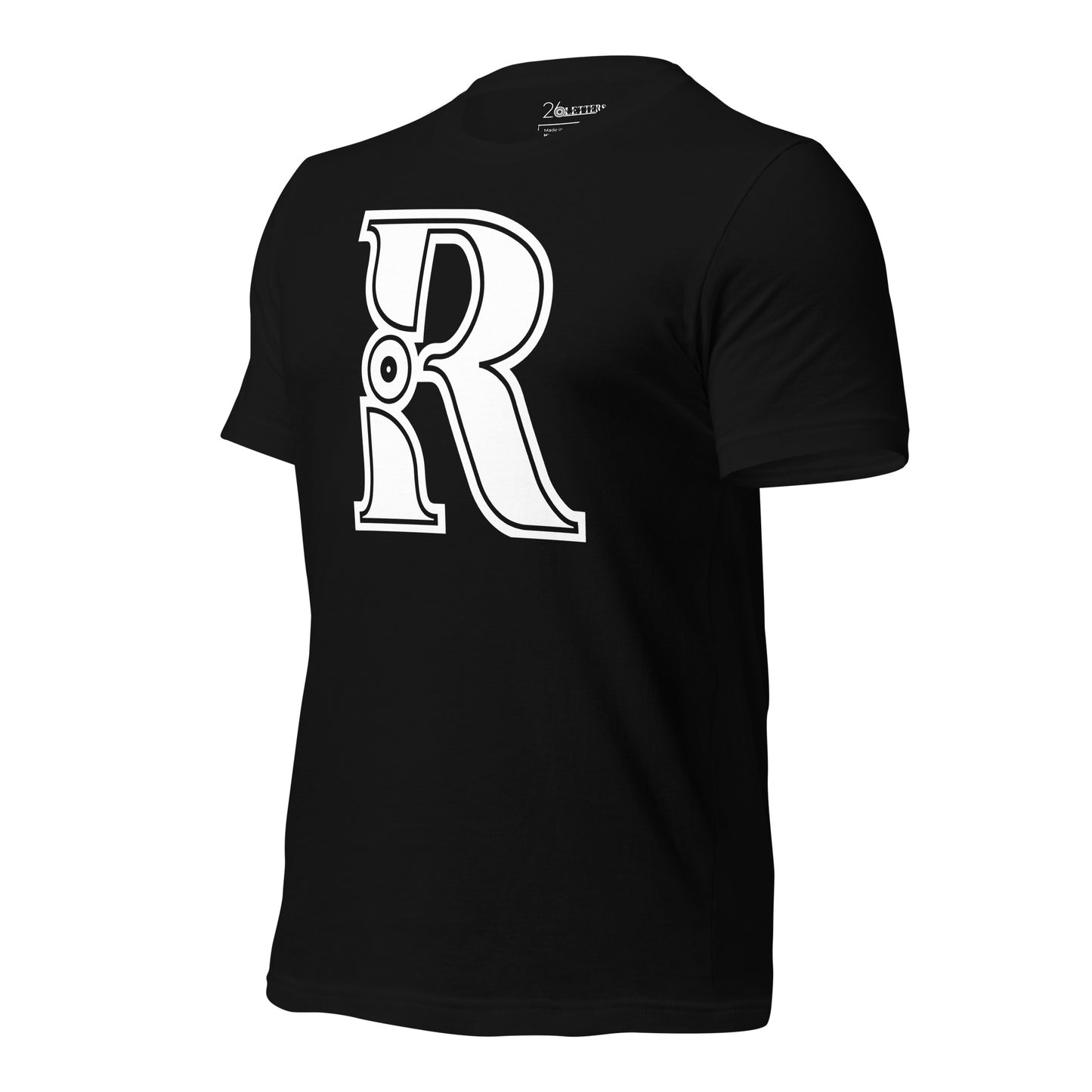 White and Black Letter R T-Shirt