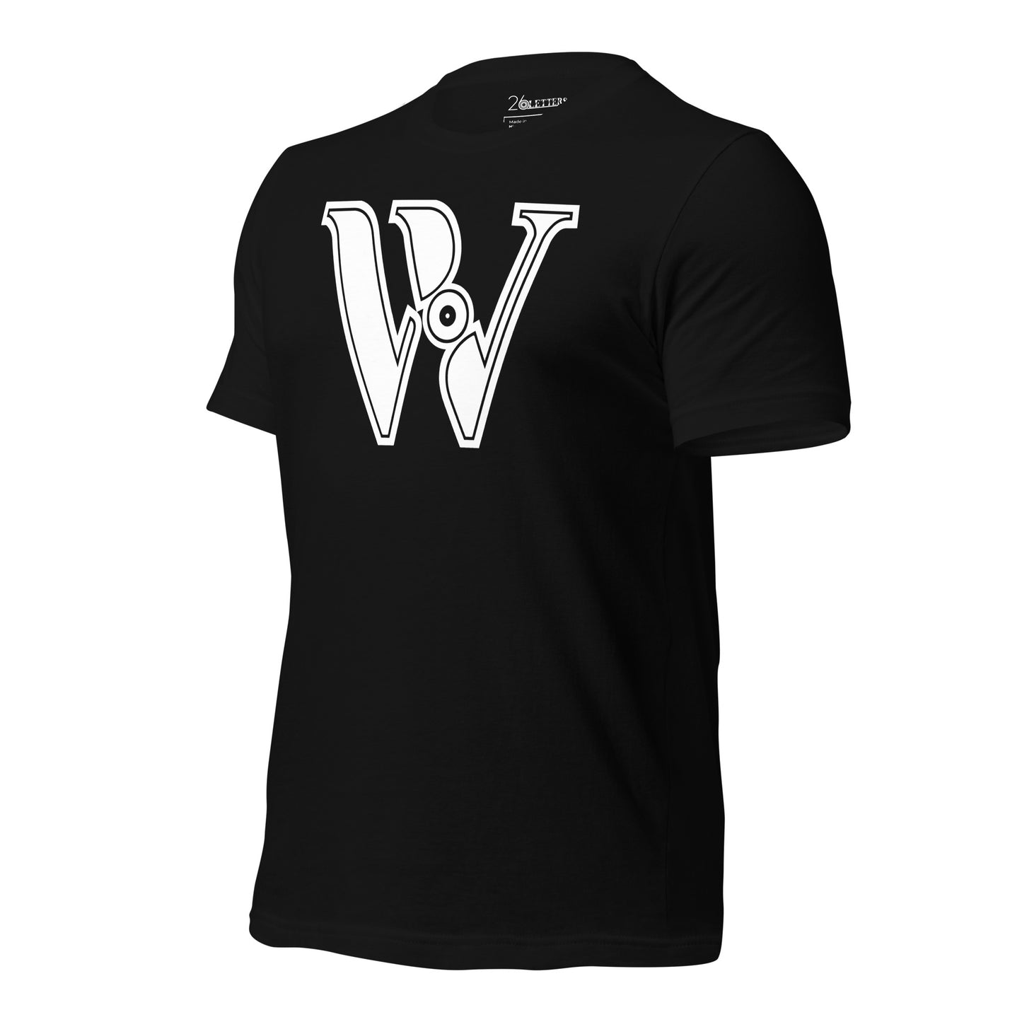 White and Black Letter W T-Shirt