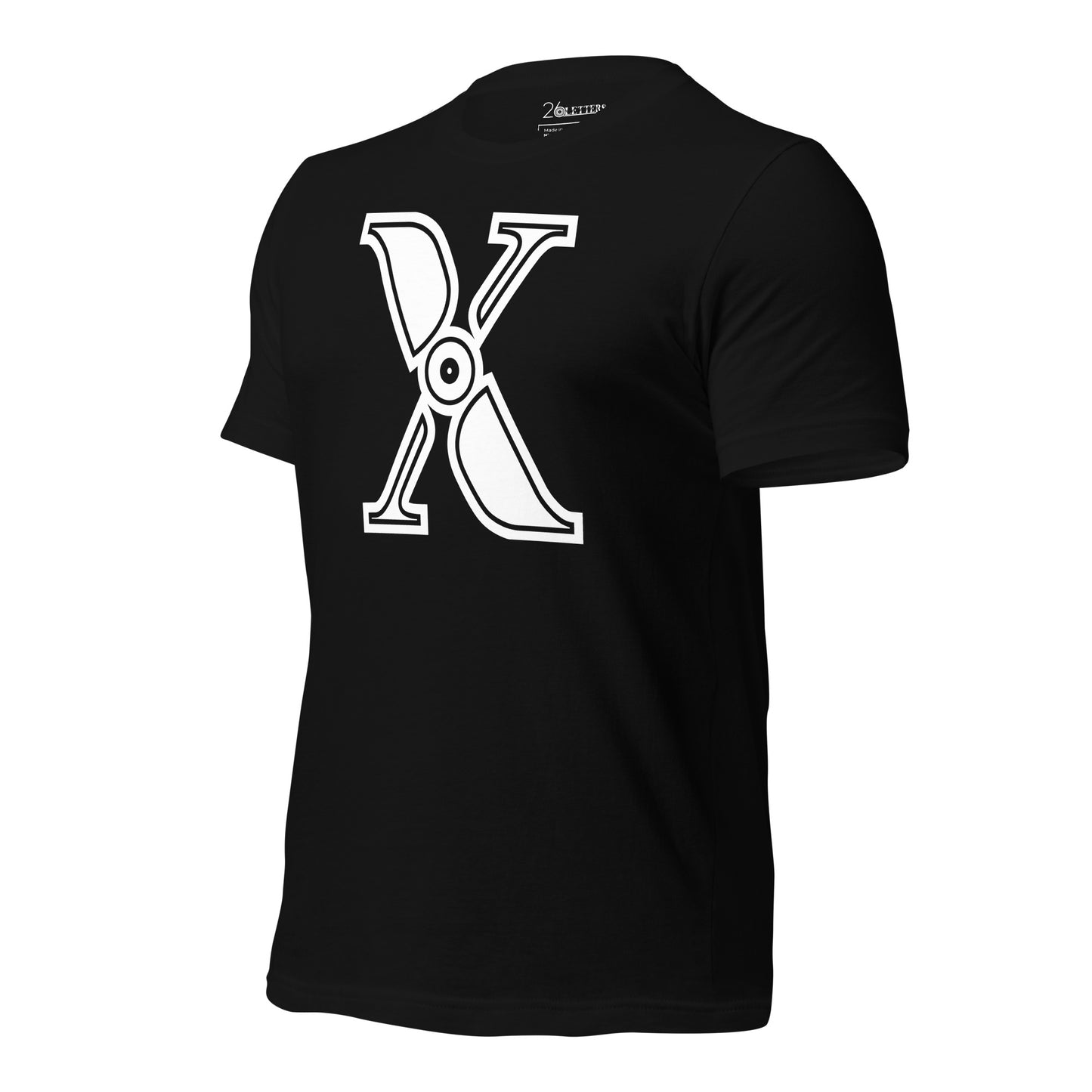 White and Black Letter X T-Shirt