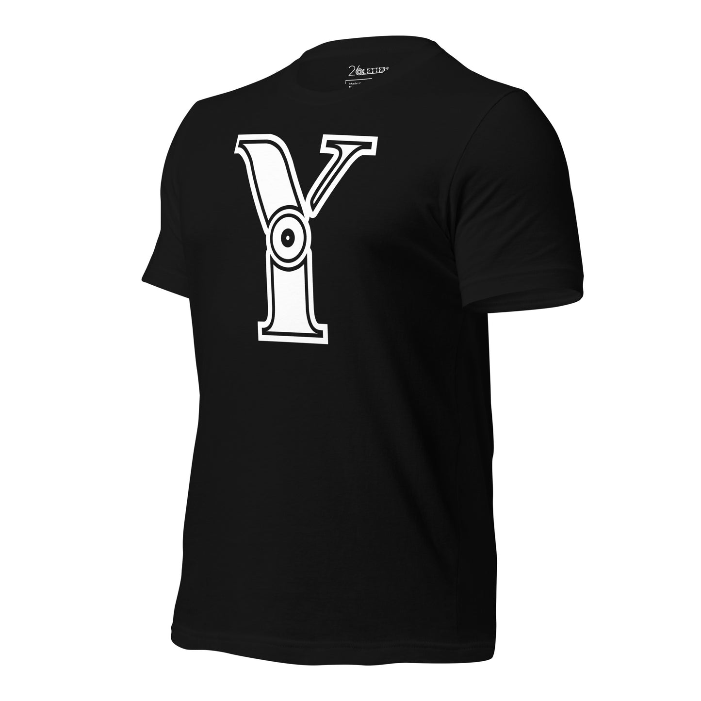 White and Black Letter Y T-Shirt