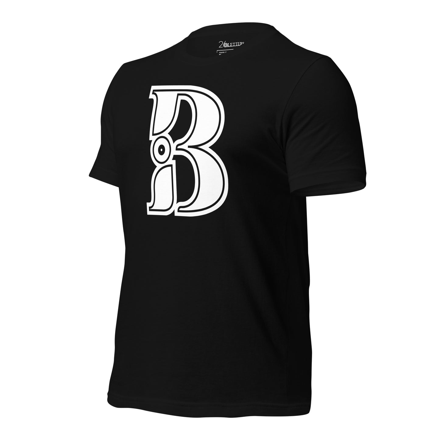 White and Black Letter B T-Shirt