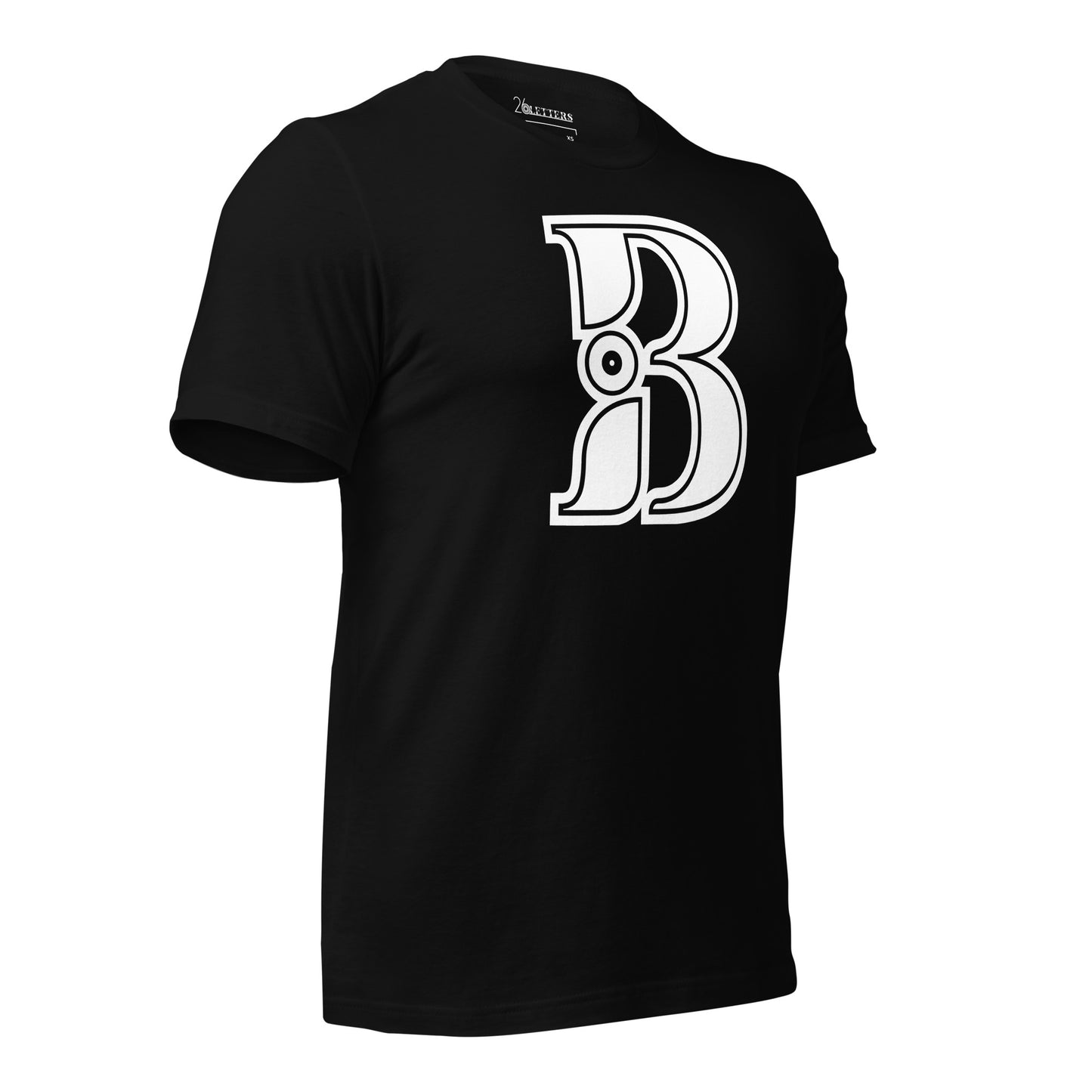 White and Black Letter B T-Shirt