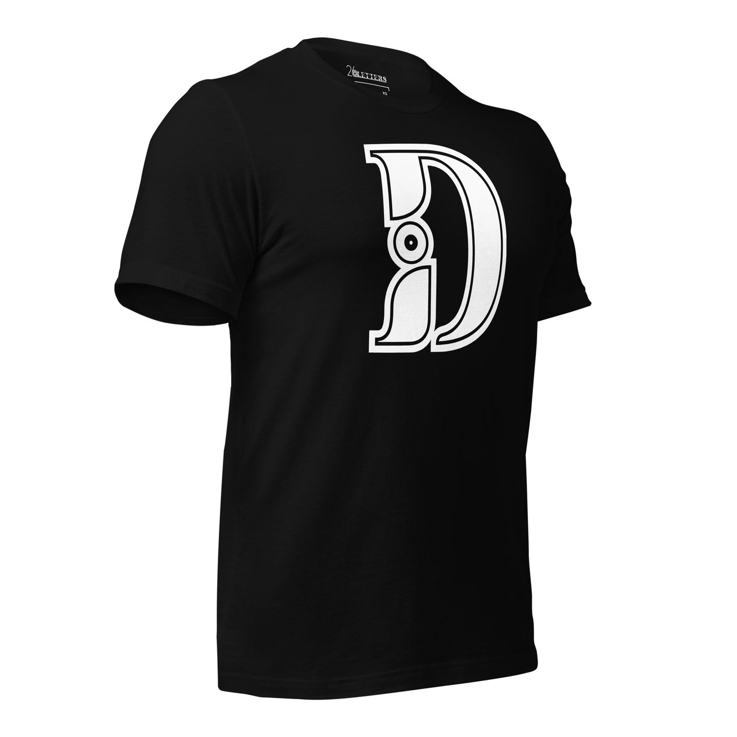 White and Black Letter D T-Shirt