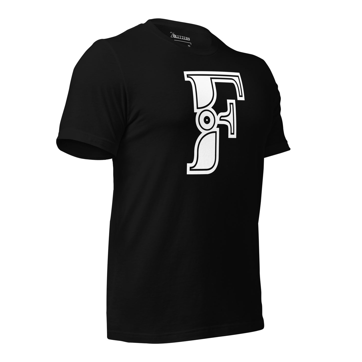 White and Black Letter F T-Shirt