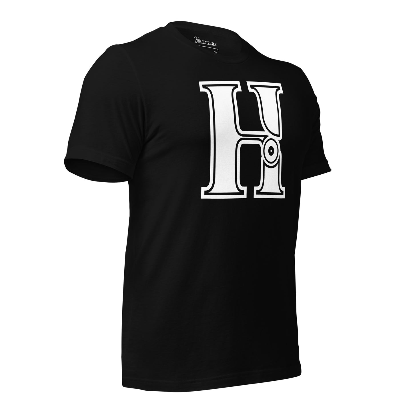 White and Black Letter H T-Shirt