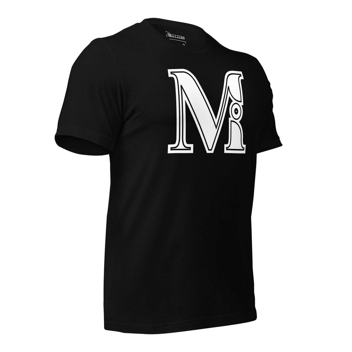 White and Black Letter M T-Shirt