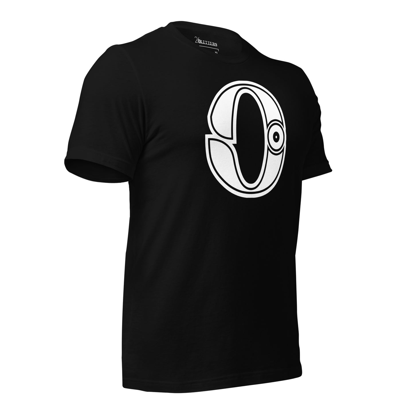 White and Black Letter O T-Shirt