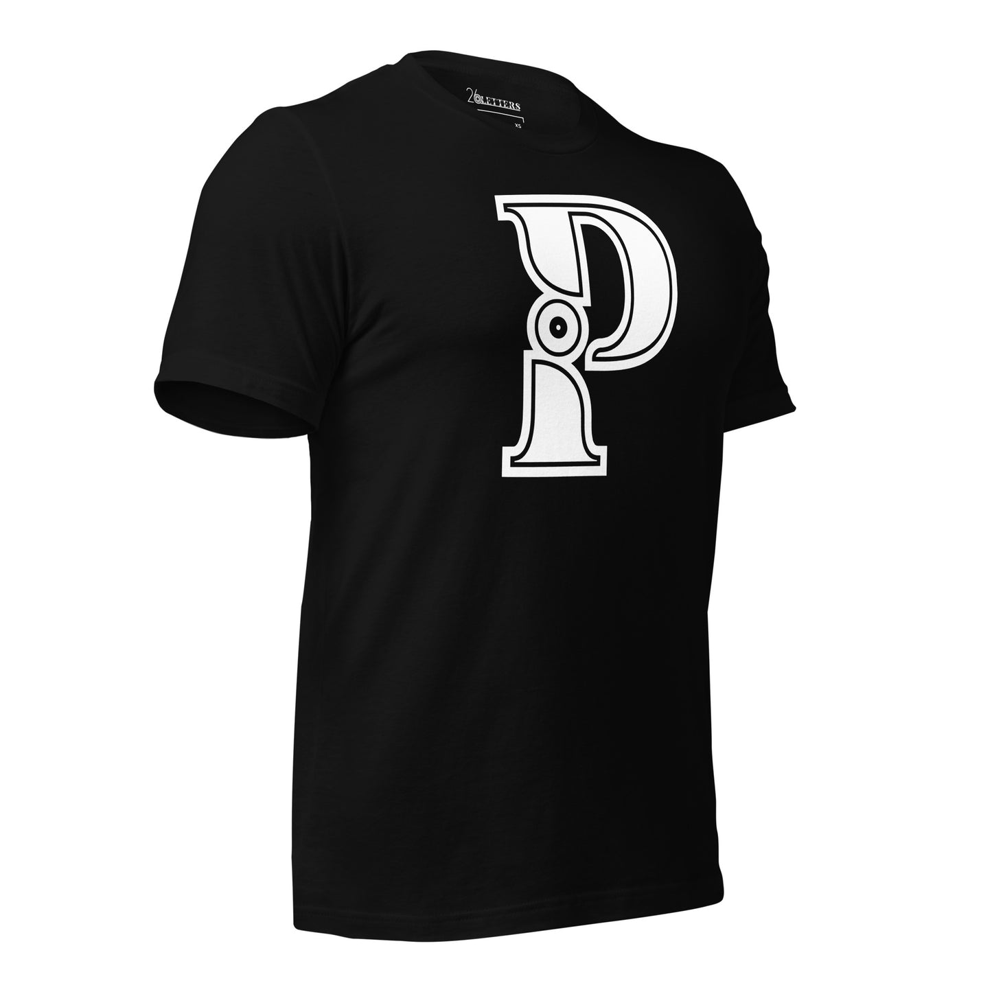 White and Black Letter P T-Shirt