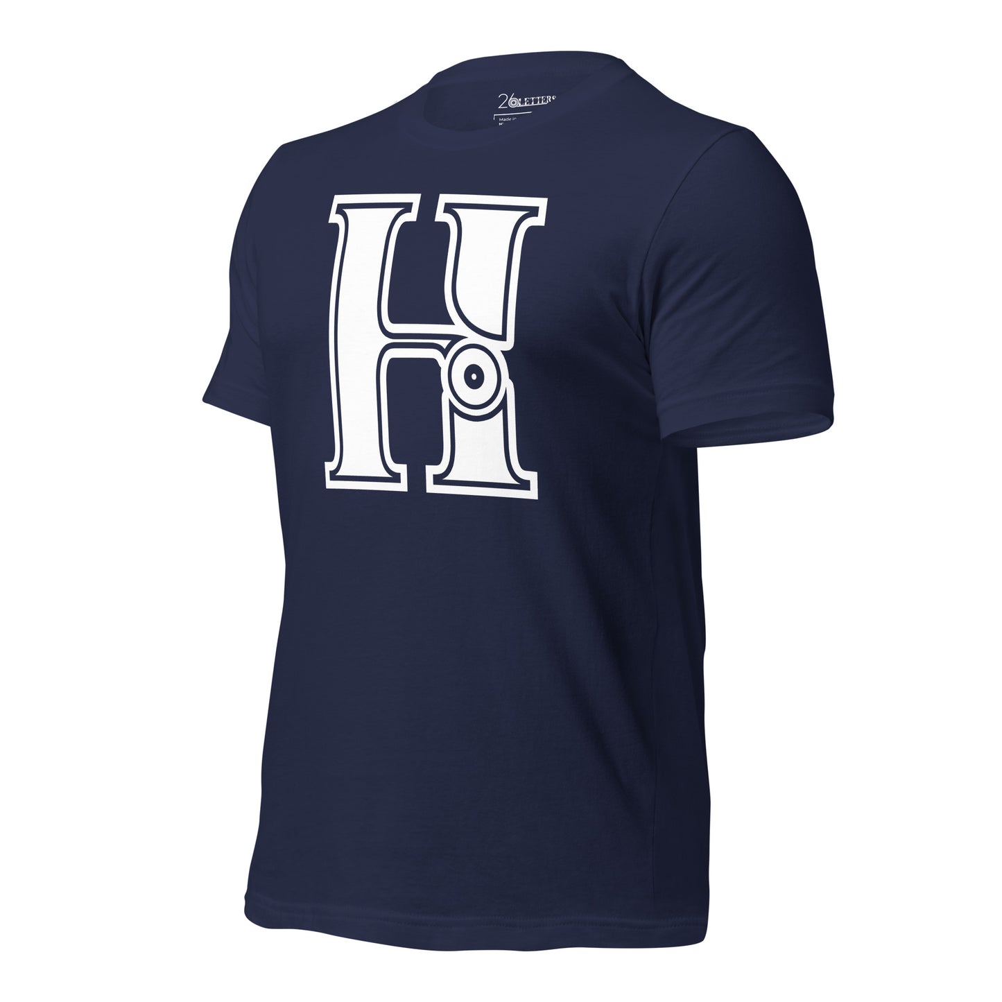 Navy Blue and White Letter H T-Shirt