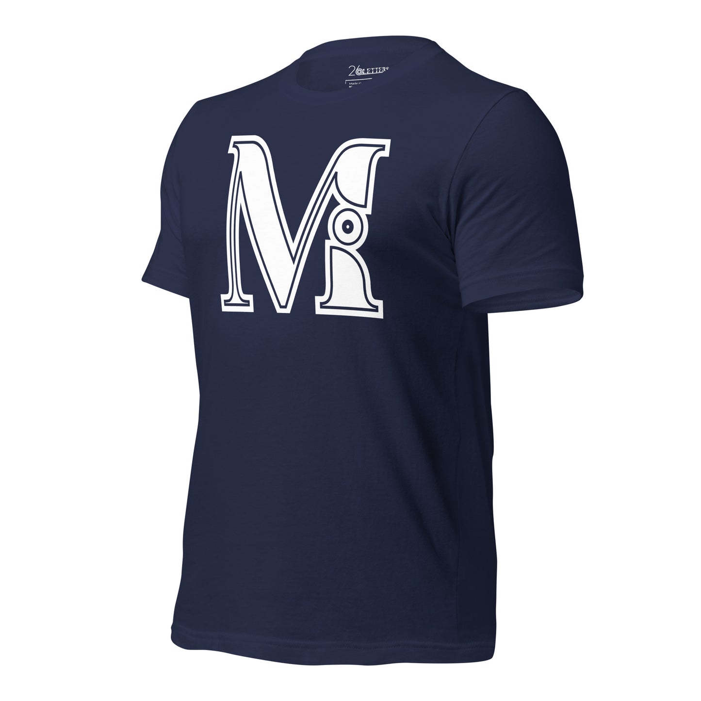 Navy Blue and White Letter M T-Shirt