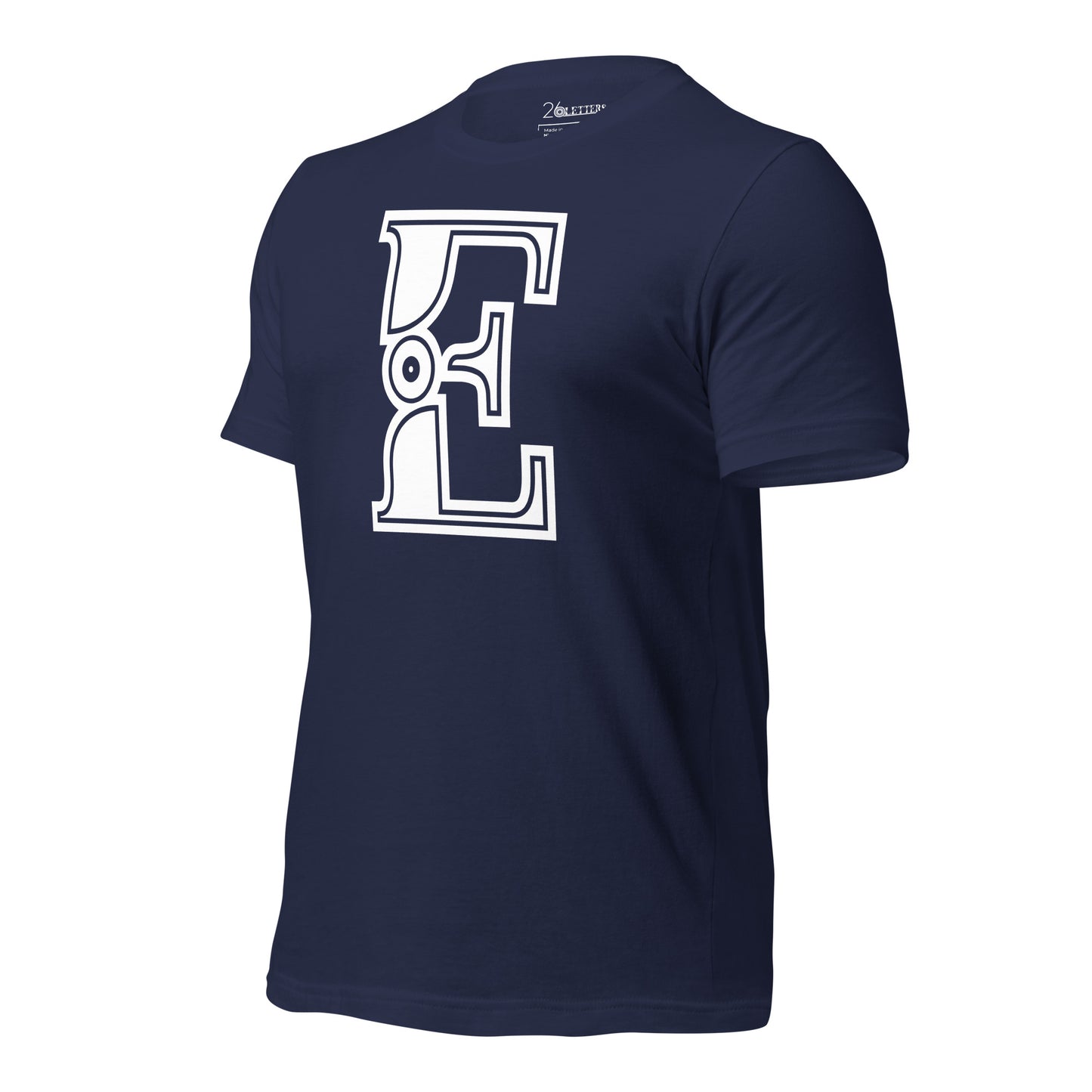 Navy and White Letter E T-Shirt