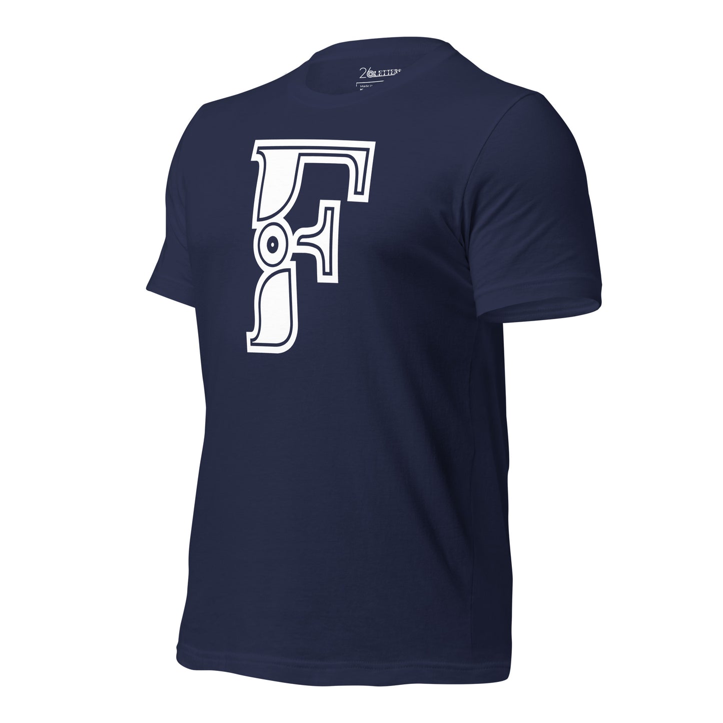 Navy and White Letter F T-Shirt