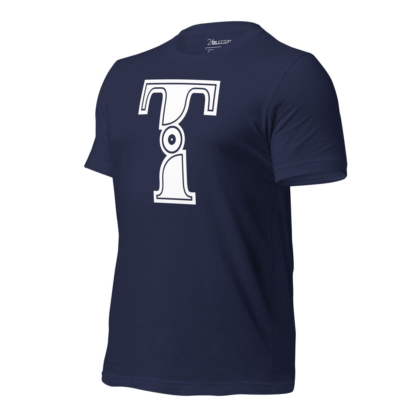 Navy and White Letter T T-Shirt