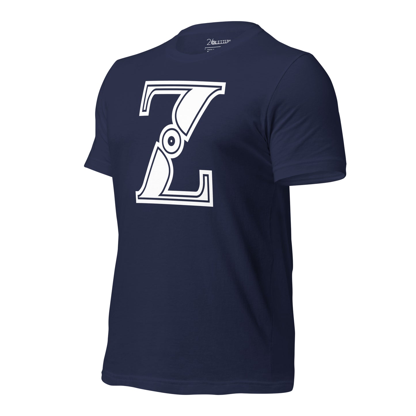 Navy Blue and White Letter Z T-Shirt