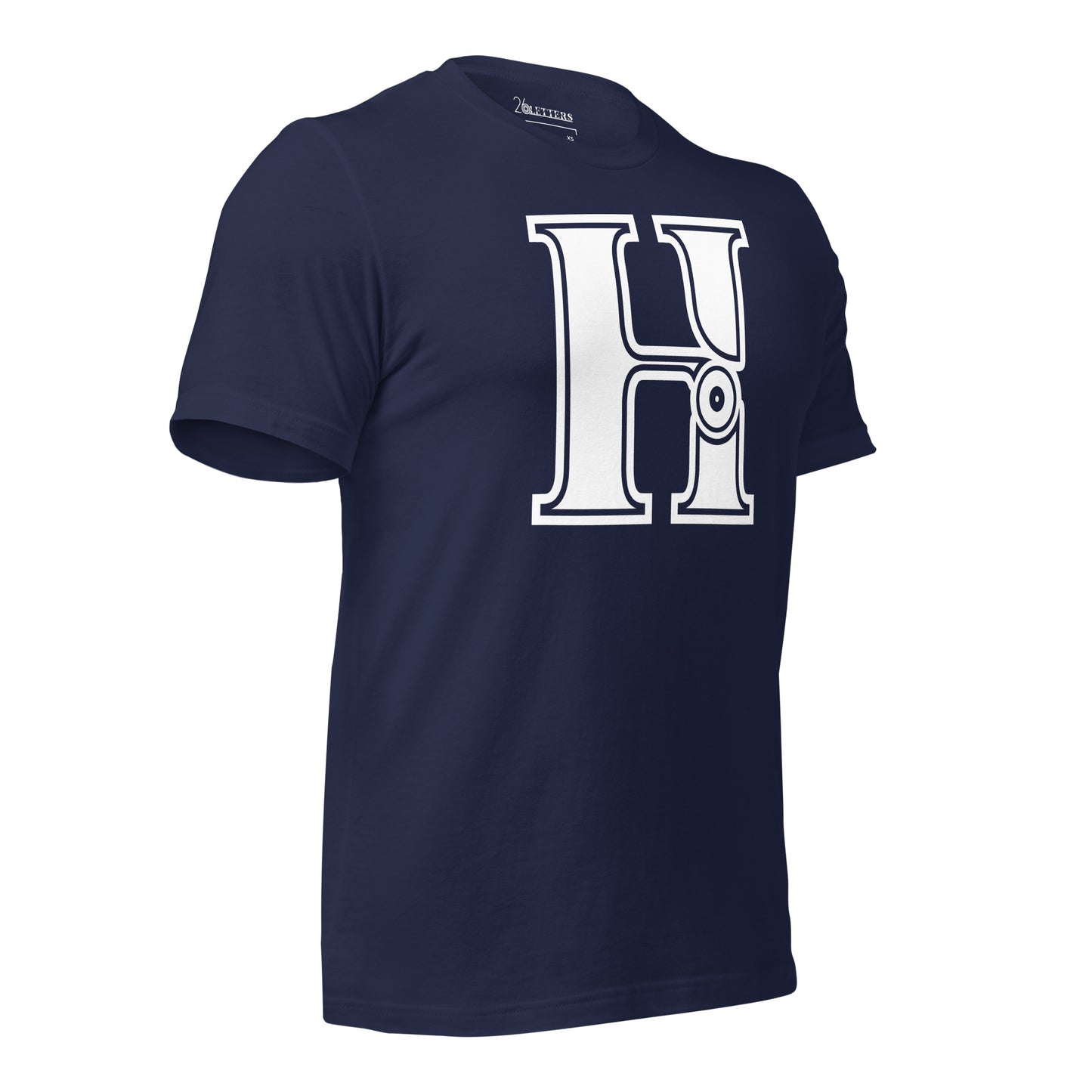 Navy Blue and White Letter H T-Shirt