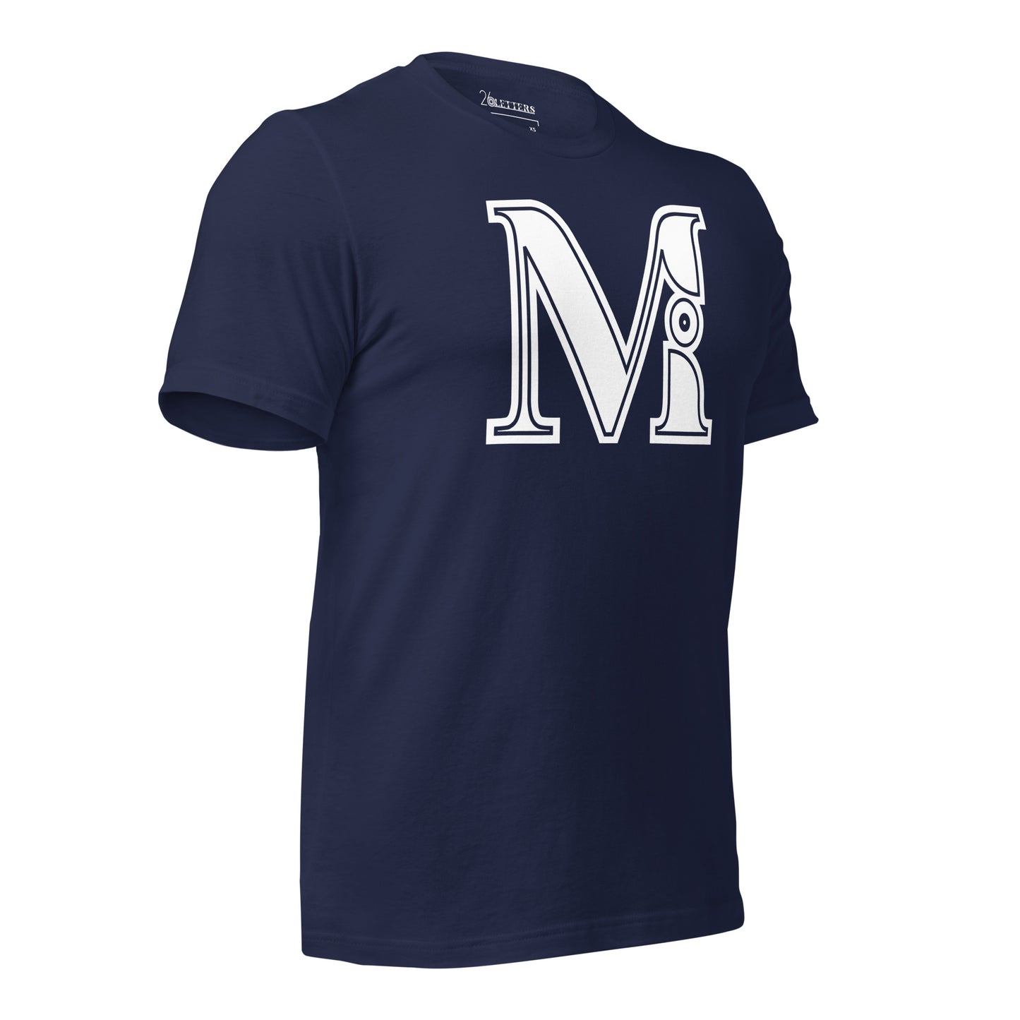 Navy Blue and White Letter M T-Shirt