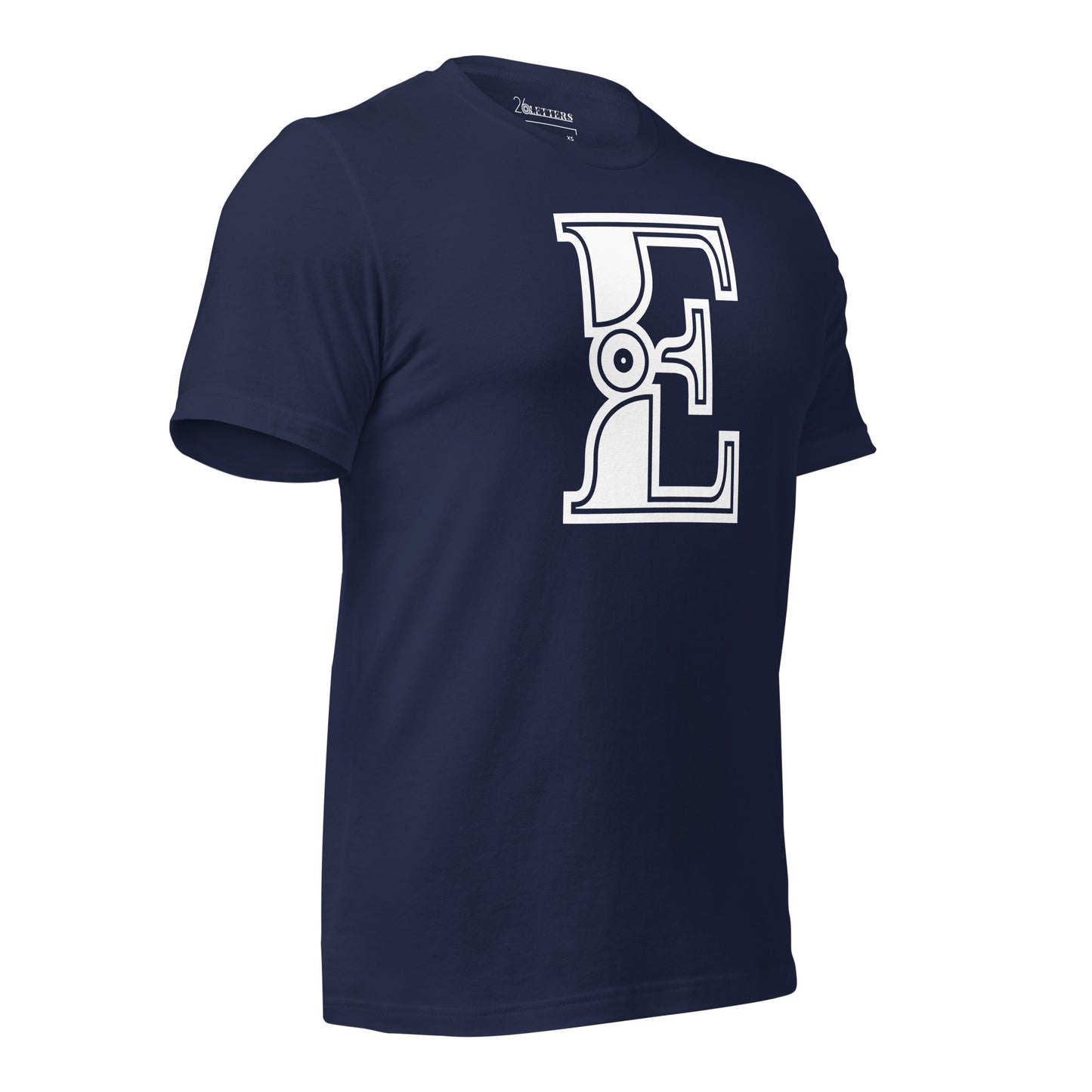 Navy and White Letter E T-Shirt