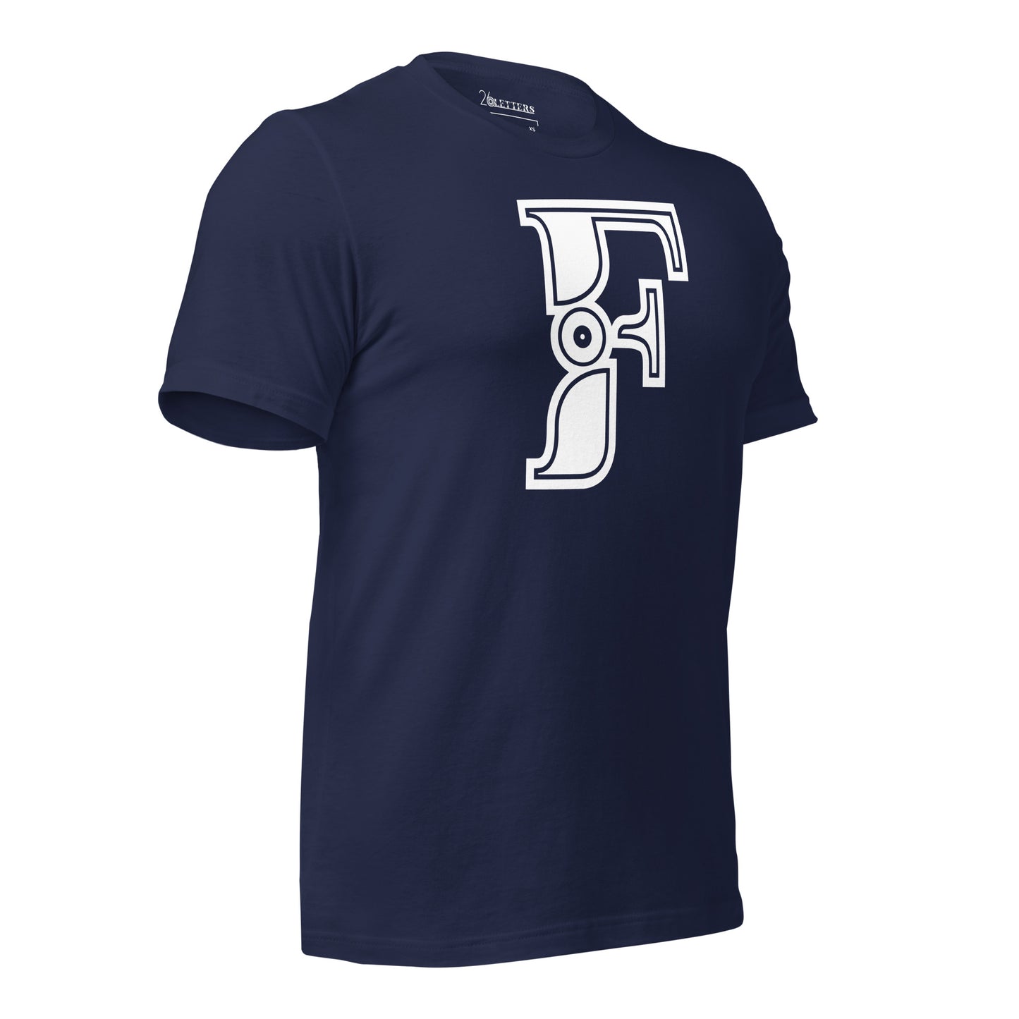 Navy and White Letter F T-Shirt