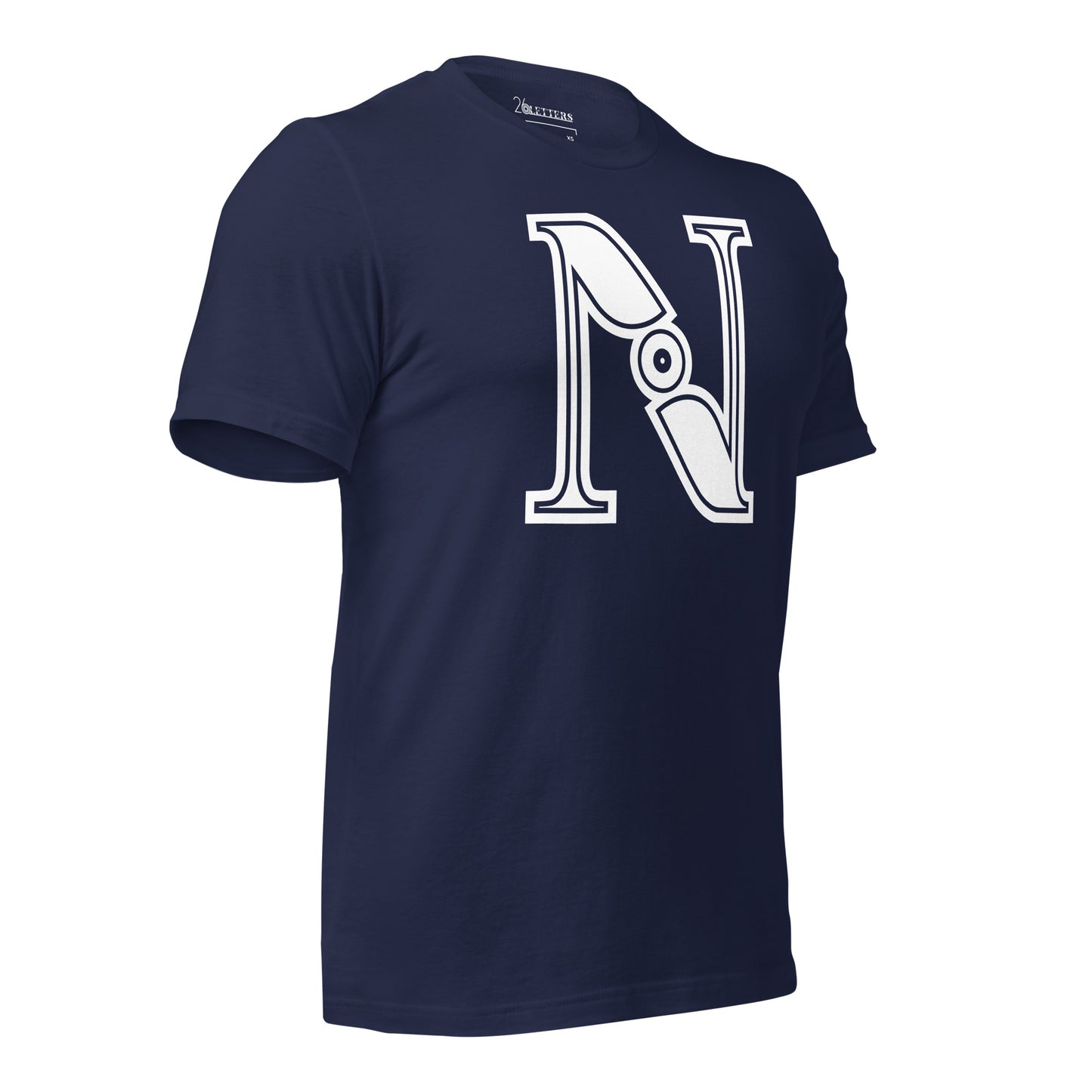 Navy and White Letter N T-Shirt