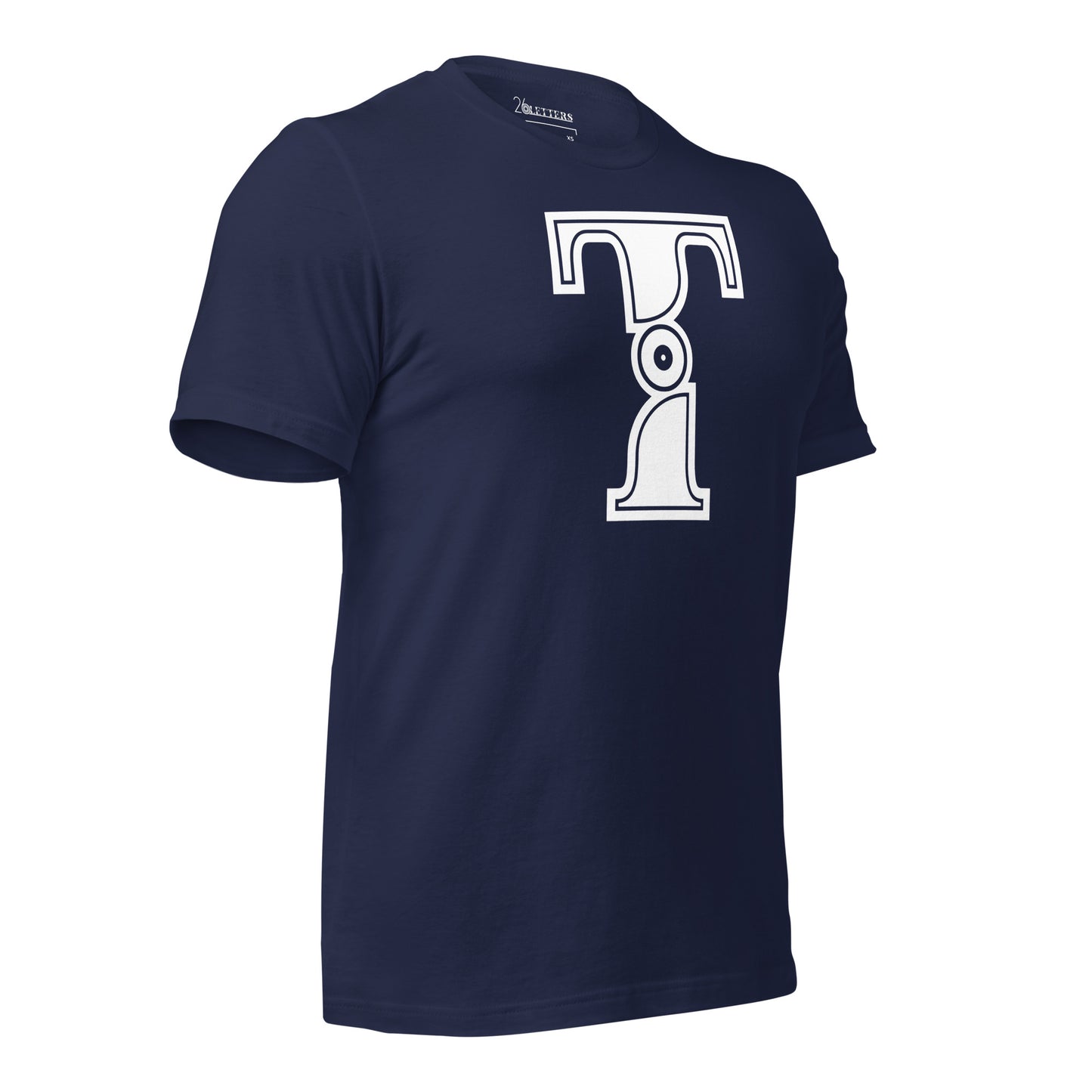 Navy and White Letter T T-Shirt