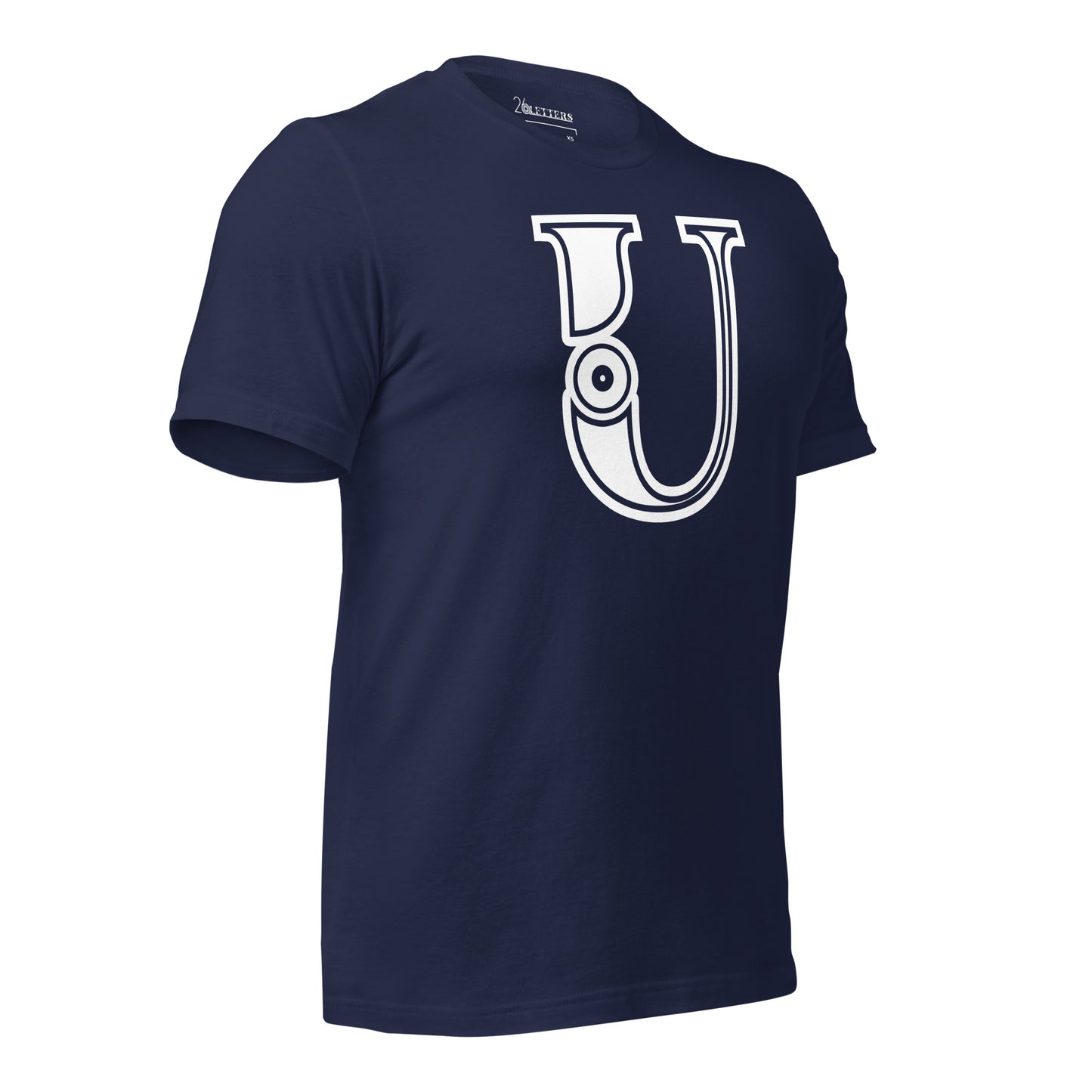 Navy and White Letter U T-Shirt