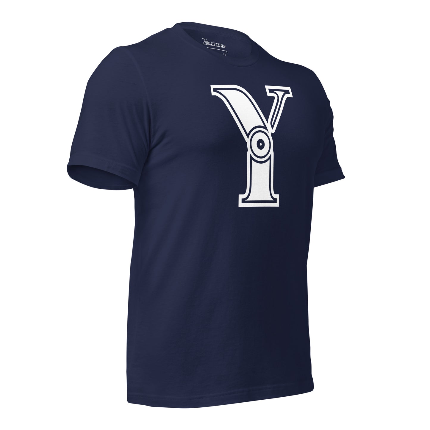 Navy Blue and White Letter Y T-Shirt