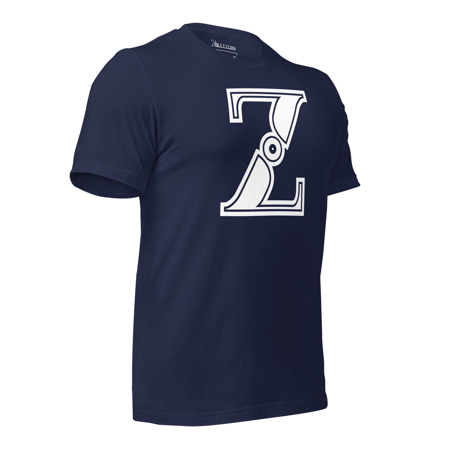 Navy Blue and White Letter Z T-Shirt