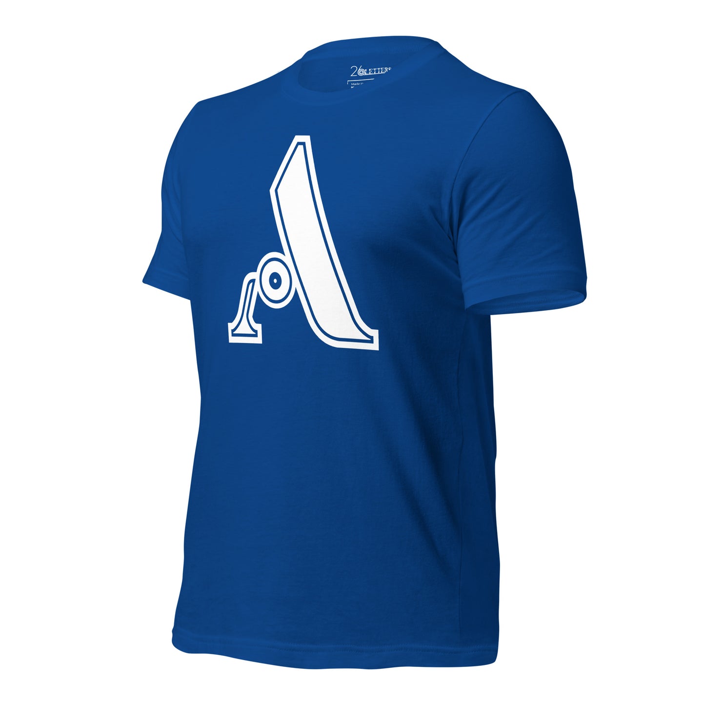 Royal Blue and White Letter A T-Shirt